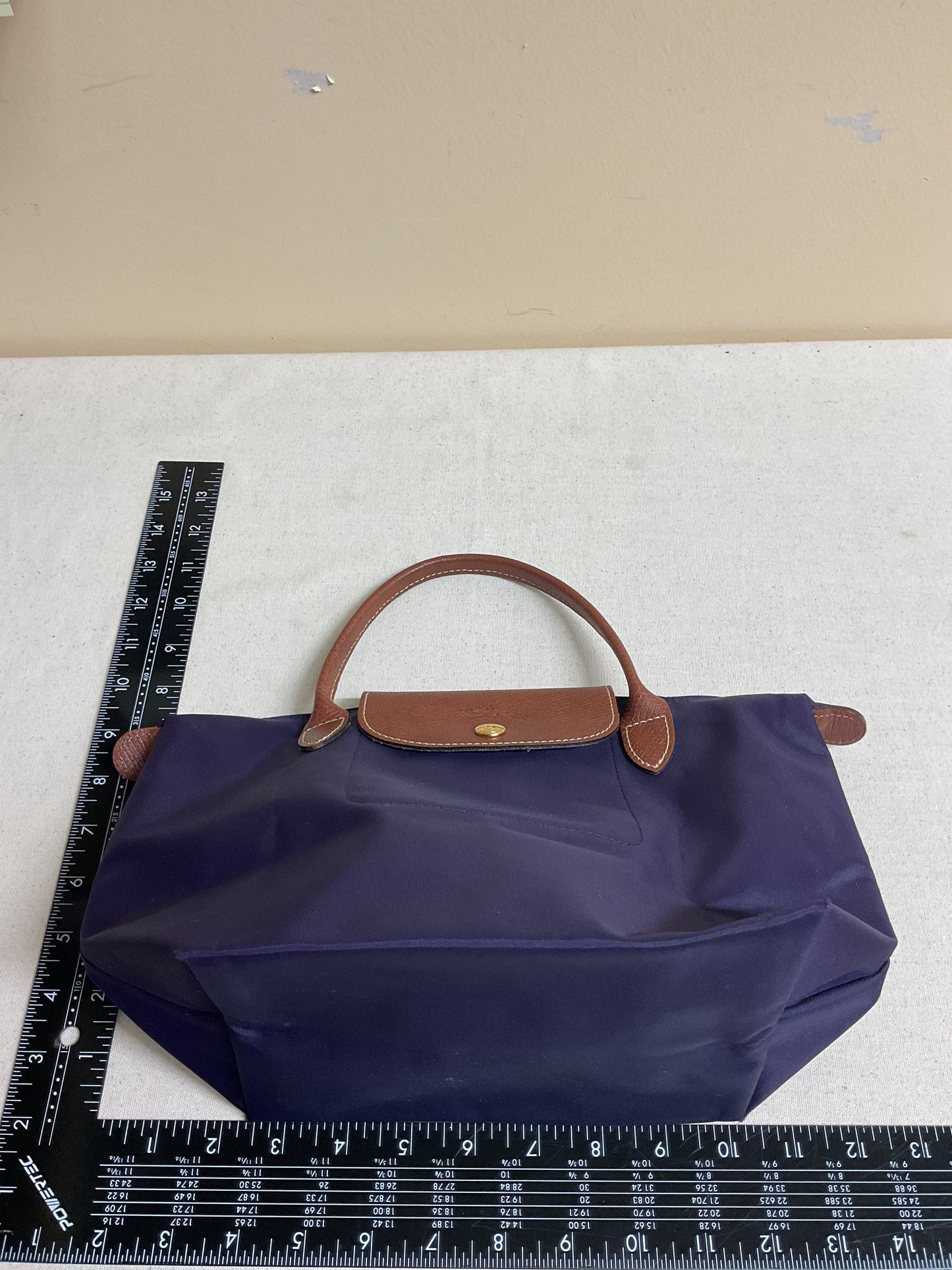 Handbag Designer By Longchamp In Brown & Purple, Size:Small