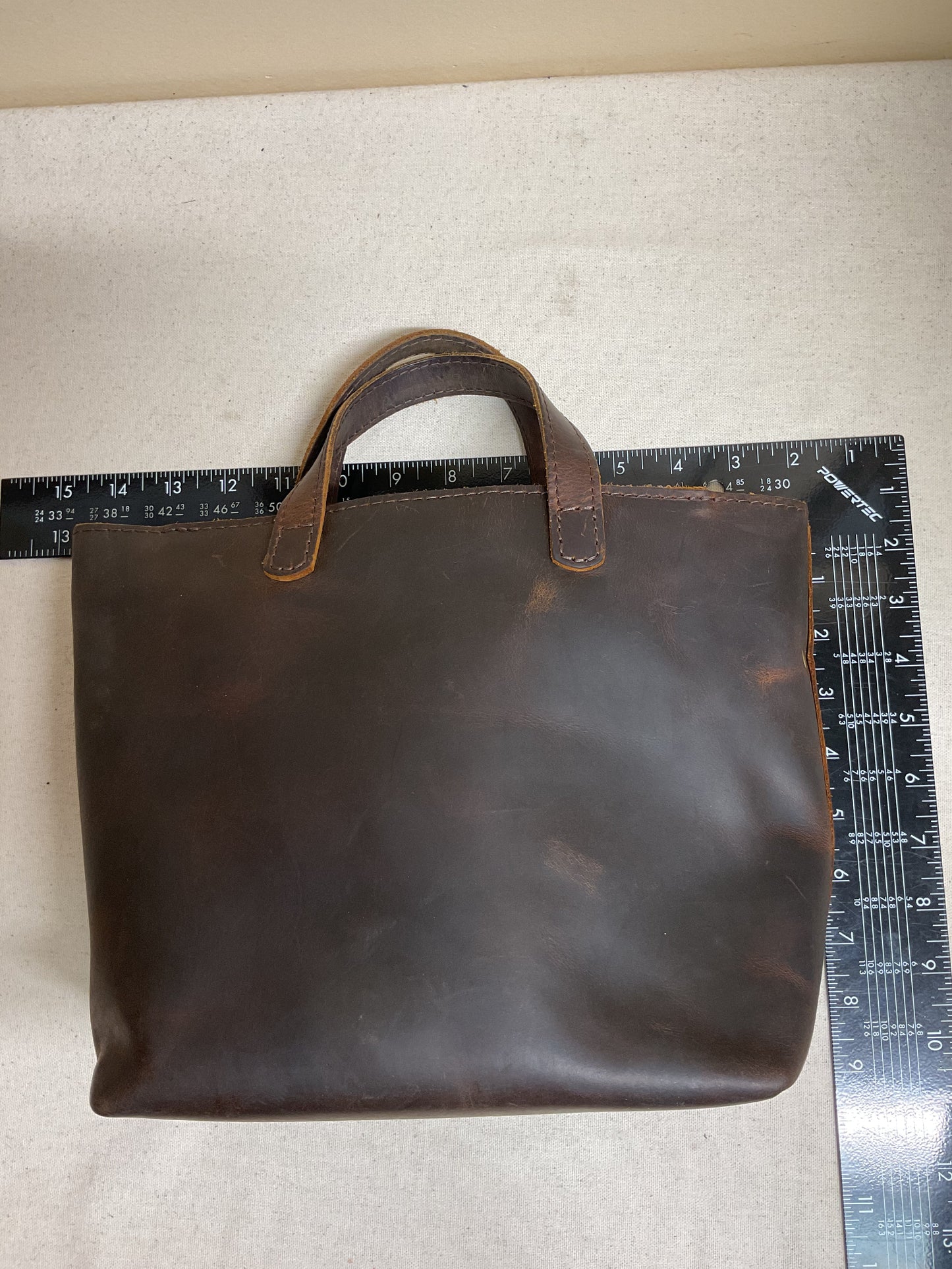 Handbag Leather By Portland Leather In Brown, Size:Medium