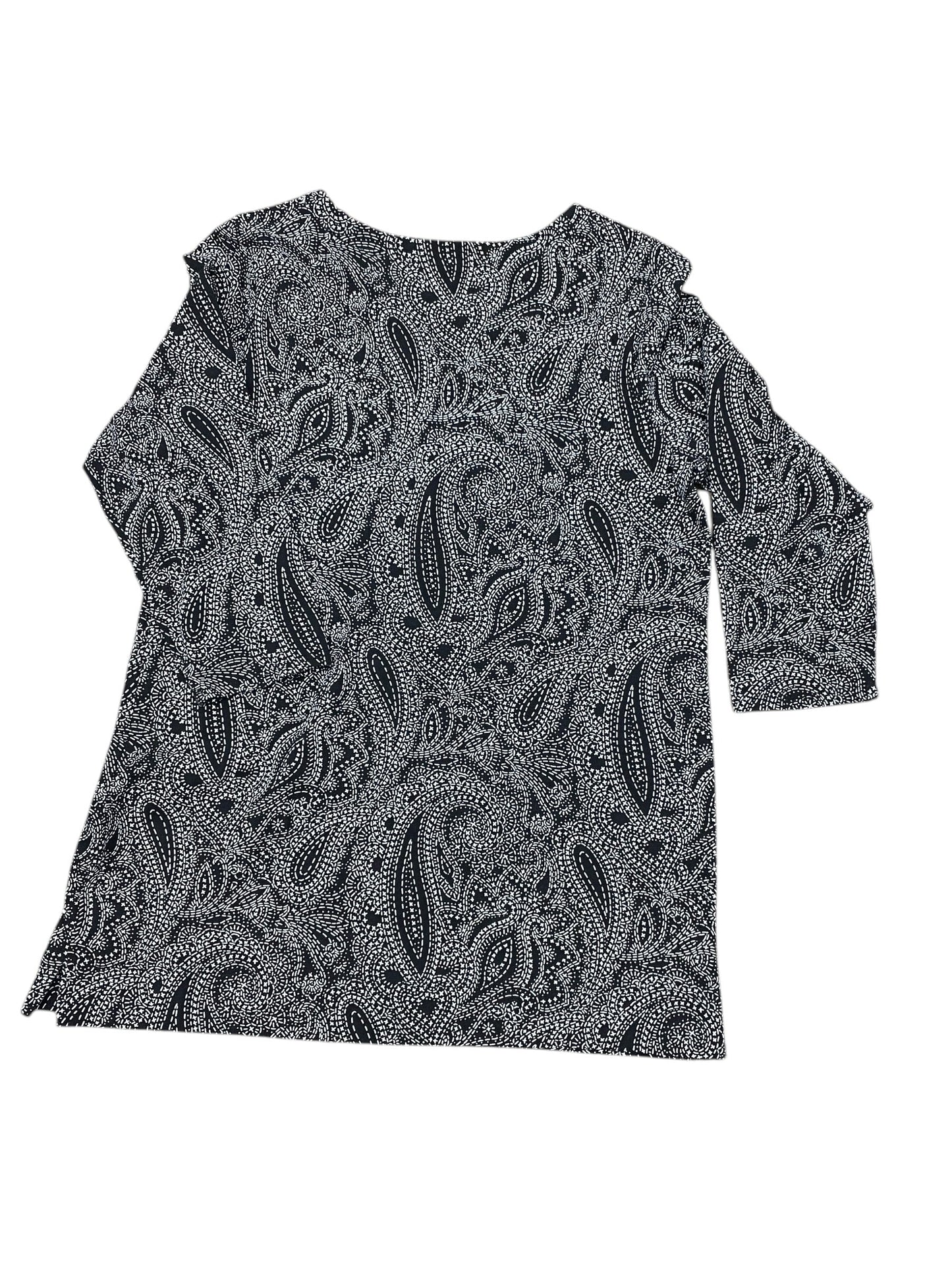 Top Ls By Croft And Barrow In Black & White, Size:M