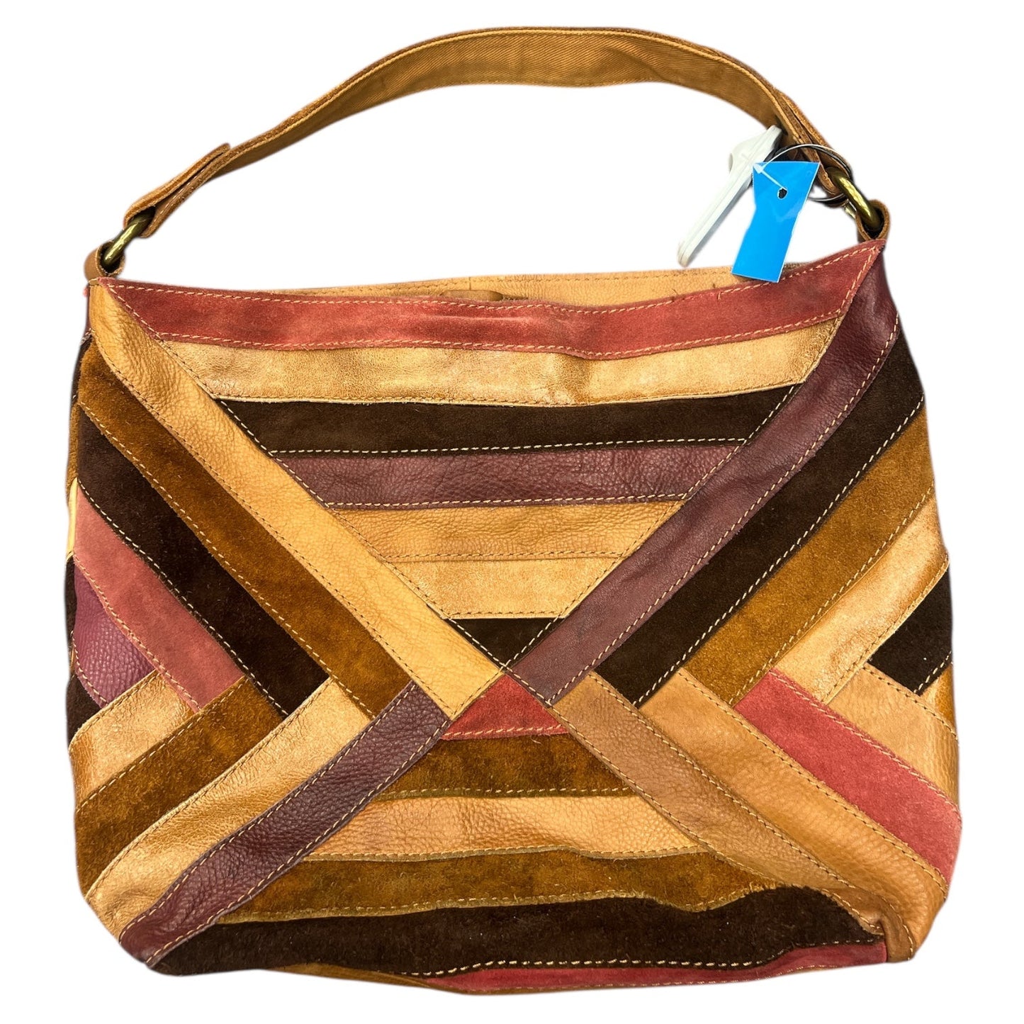 Handbag Leather By Lucky Brand In Tan, Size:Large