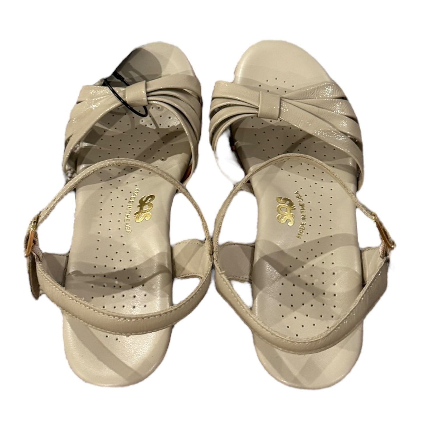 Sandals Heels Wedge By Sas In Cream, Size:7