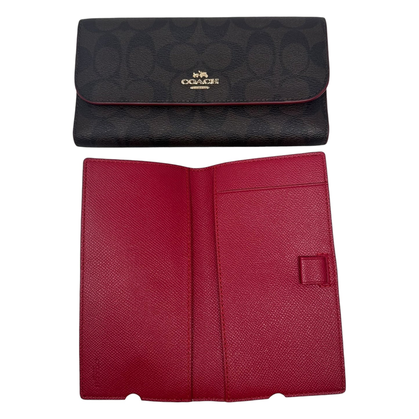 Signature Checkbook Wallet Designer By Coach, Size: Large