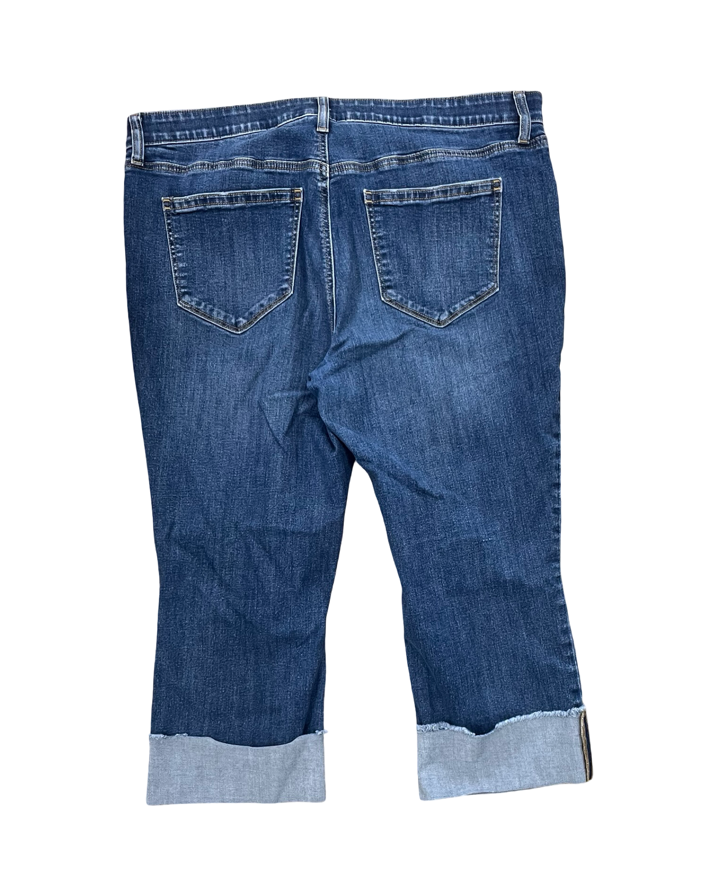 Jeans Cropped By Evri In Blue Denim, Size:18