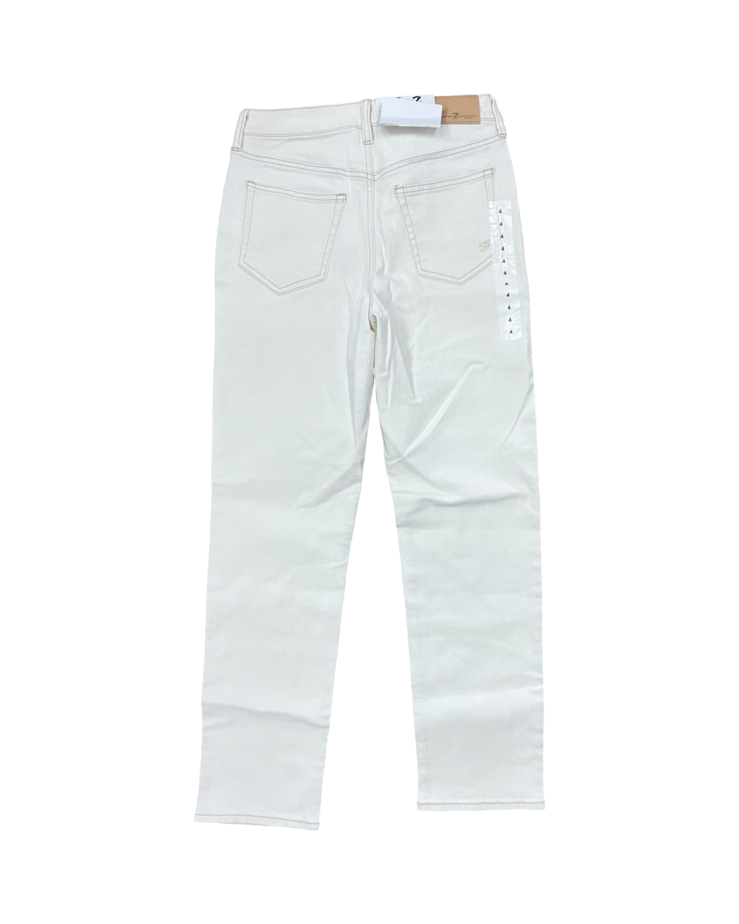 Jeans Straight By Seven 7 In Cream, Size:4