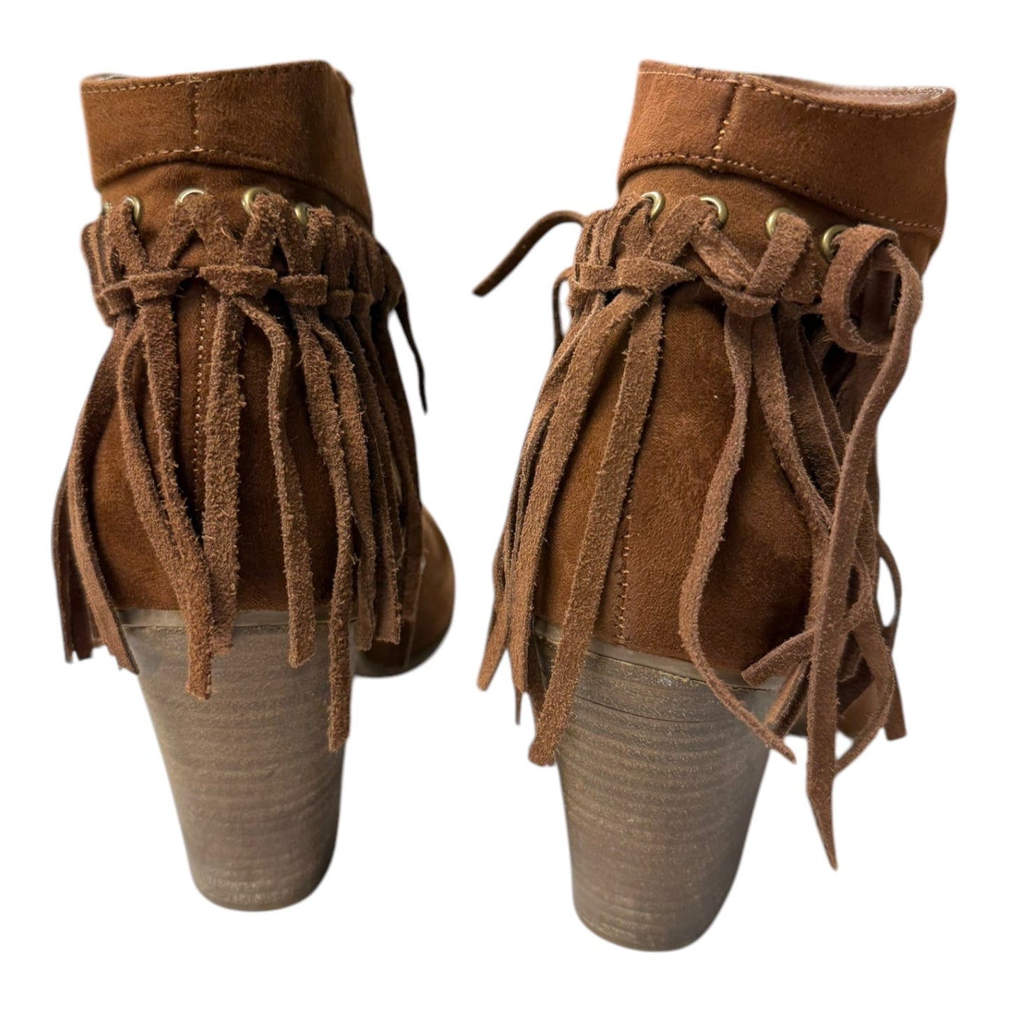 Boots Ankle Heels By Carlos By Carlos Santana In Brown, Size:8.5