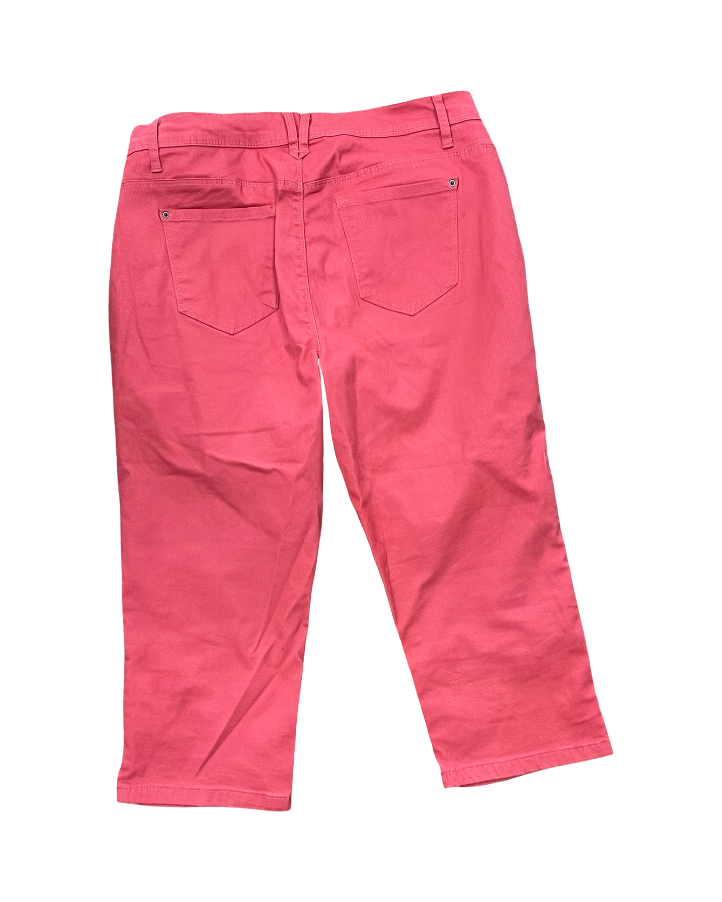 Pants Cropped By Curve Appeal In Pink, Size:12