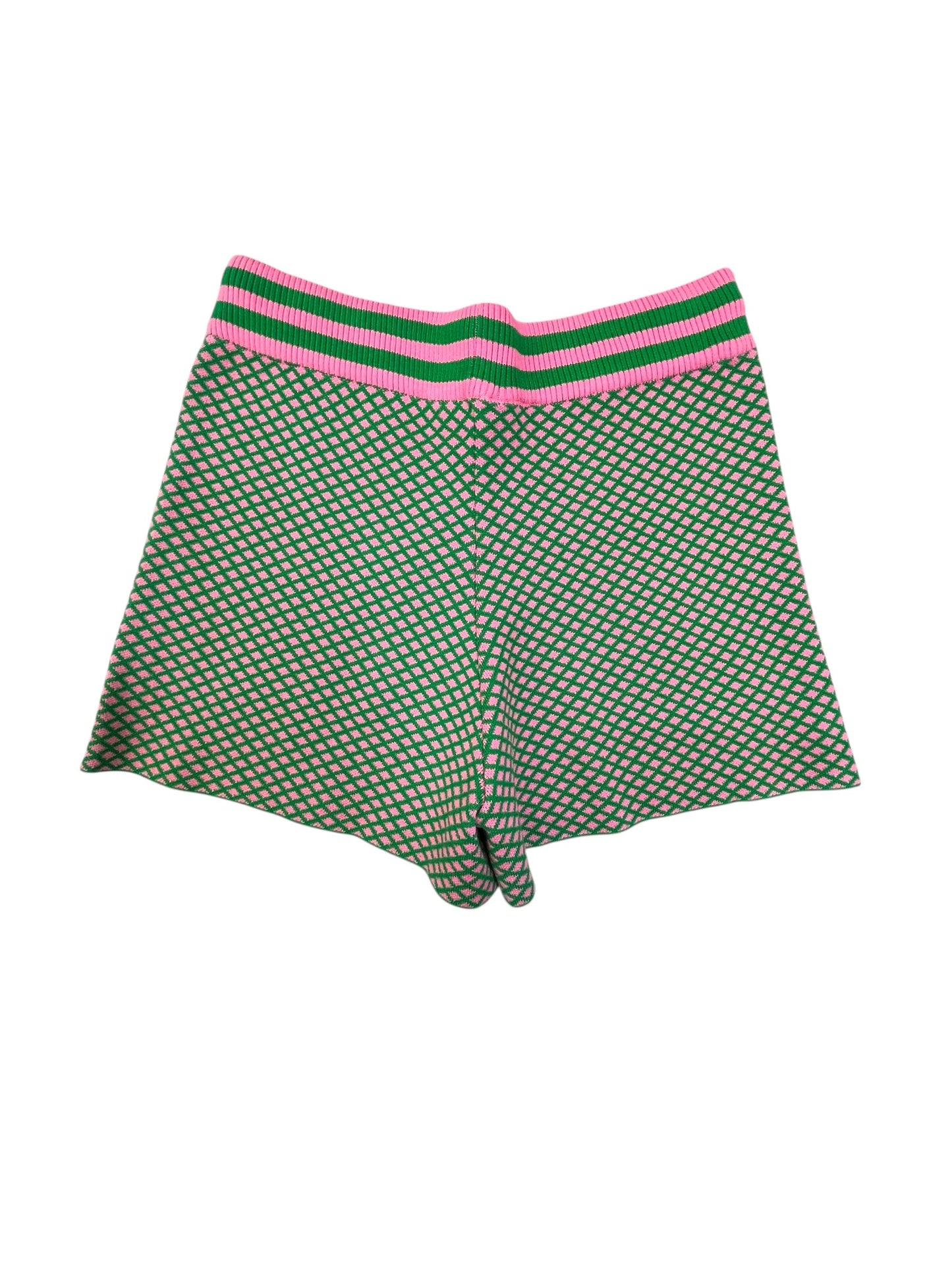 Shorts By Voy In Green & Pink, Size:L