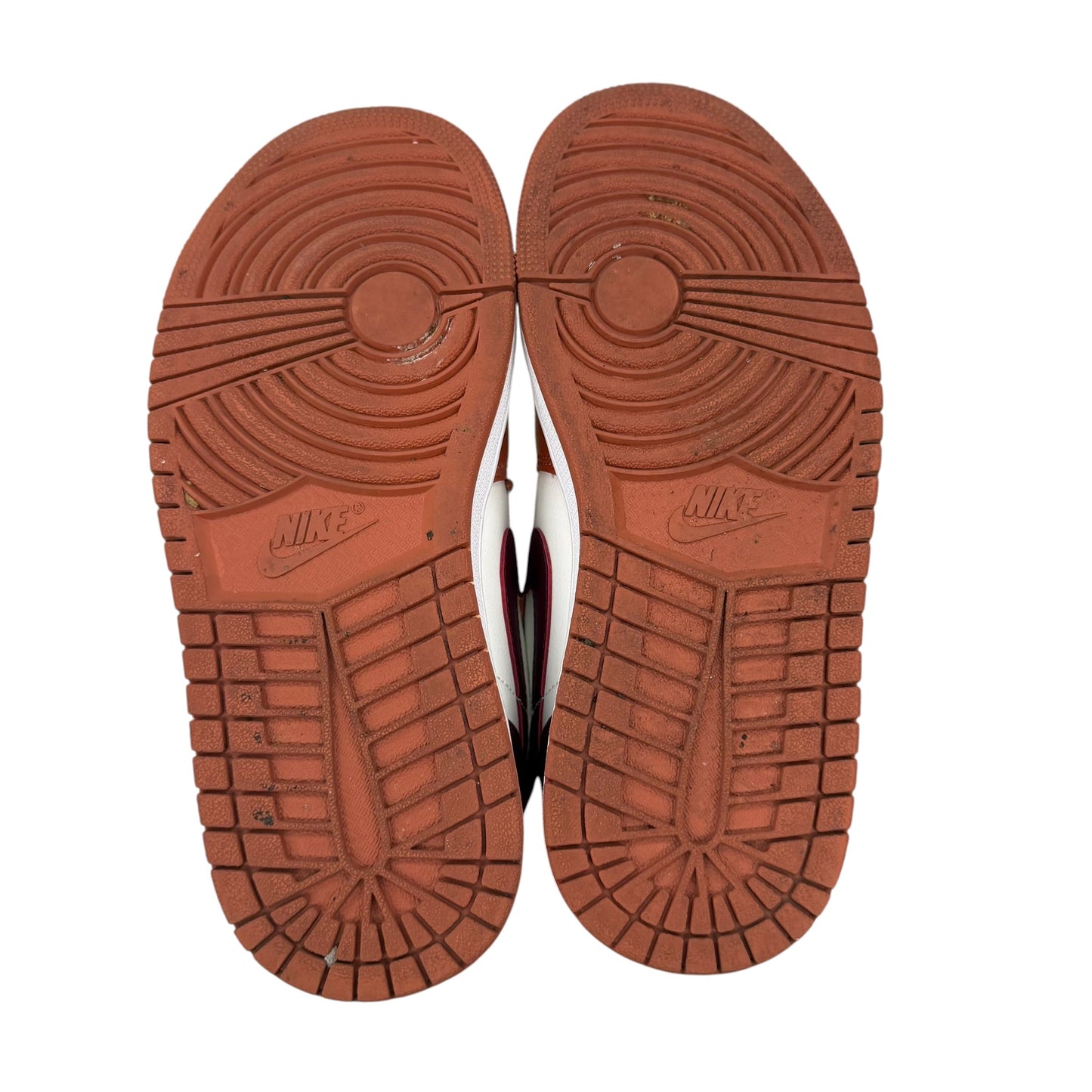 Shoes Luxury Designer By Jordan In Orange & White, Size: 6.5