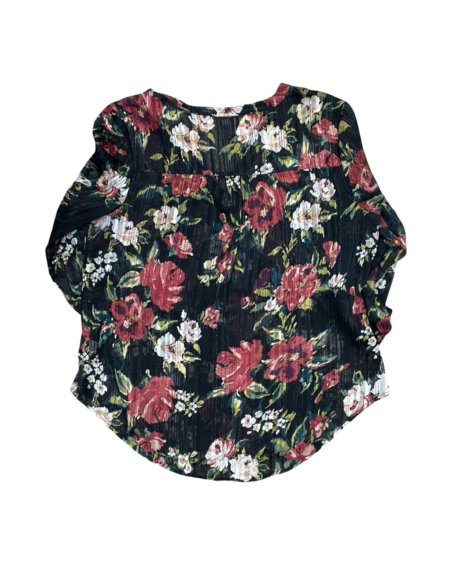 Top 3/4 Sleeve By Maurices In Black & Red, Size:L