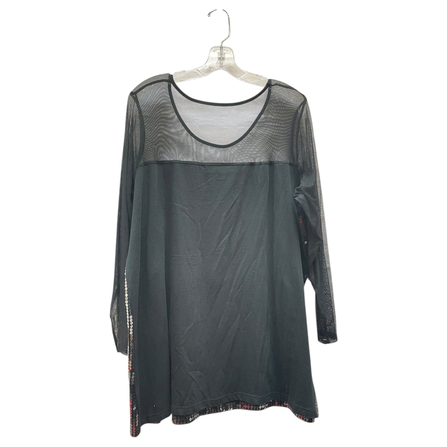 Top Ls By Denim 24/7 In Black, Size:1X