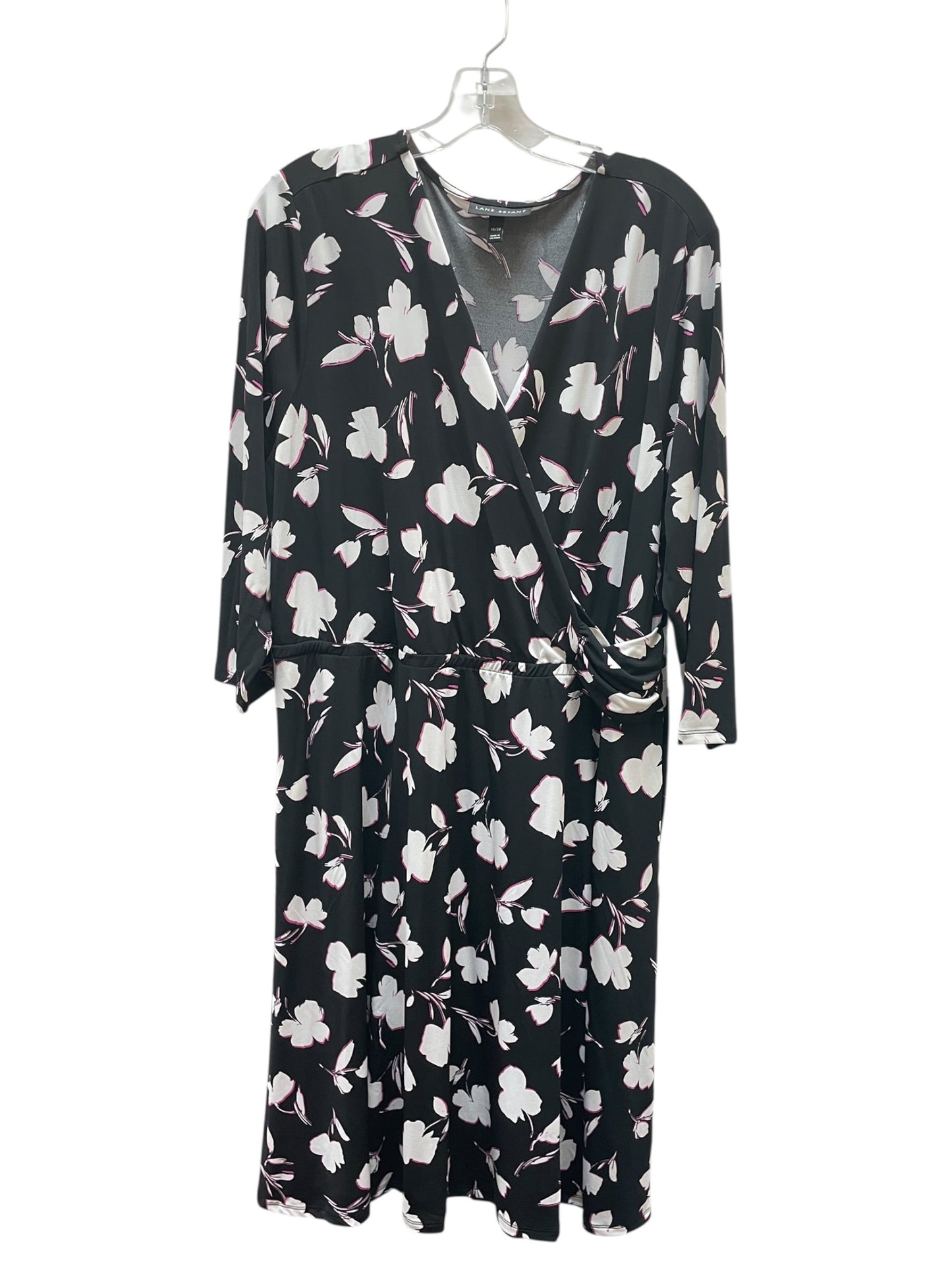Dress Casual Midi By Lane Bryant In Black & Purple, Size:18