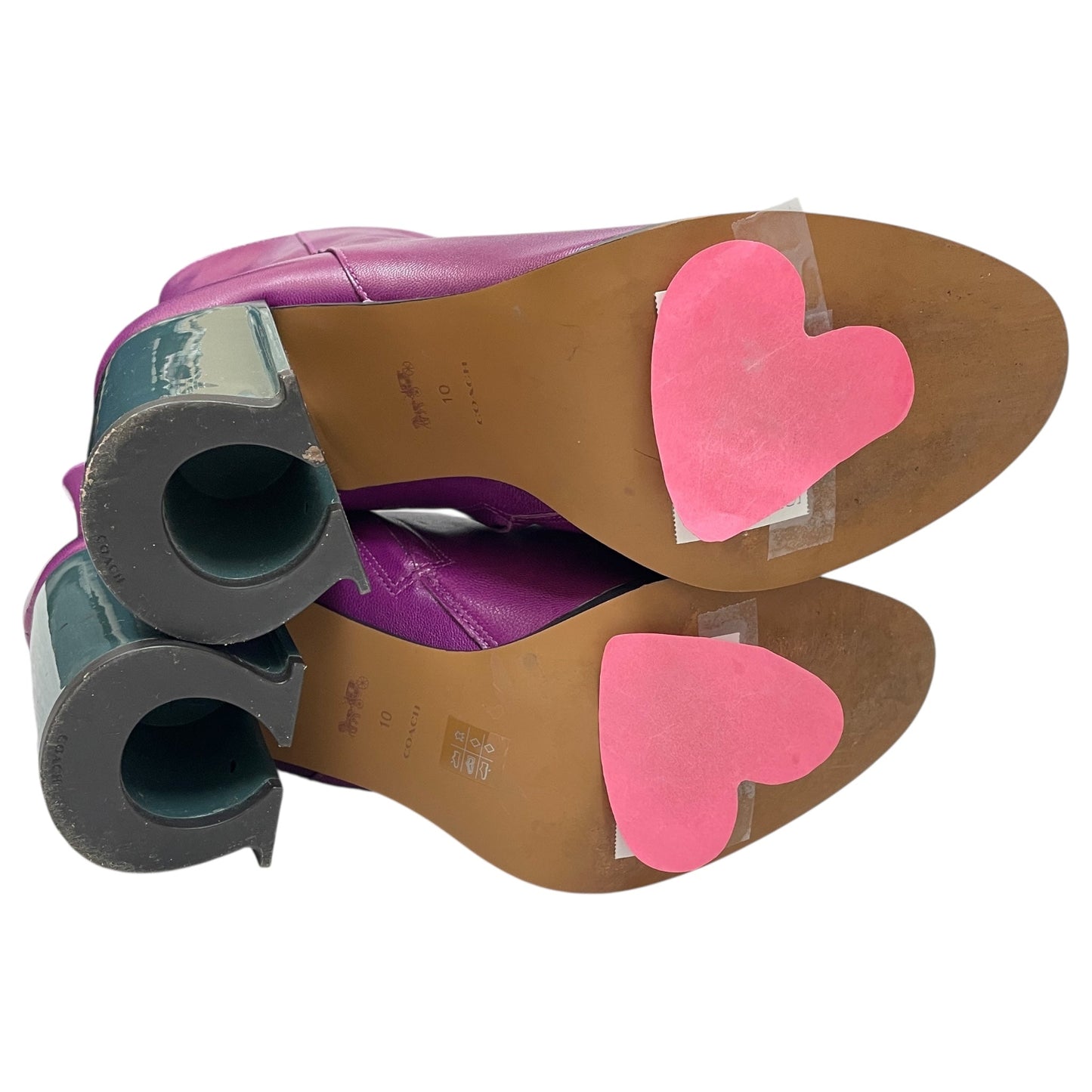 Boots Designer By Coach In Purple, Size:10