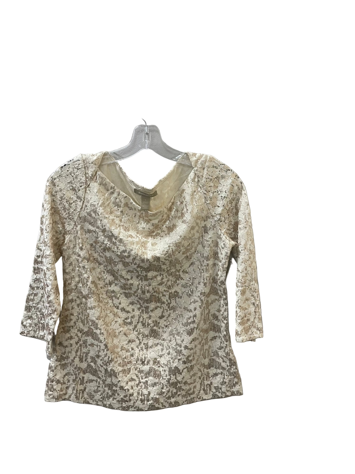 Top Ls By Banana Republic In Cream & Tan, Size:S