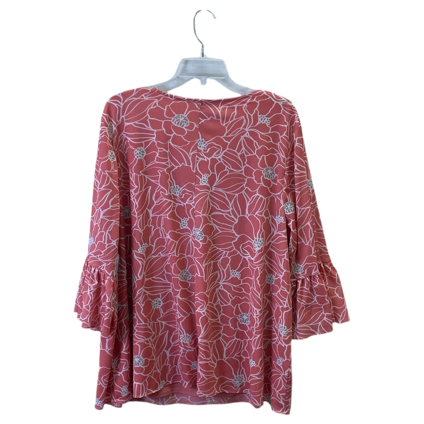 Top 3/4 Sleeve By Catherines In Coral, Size:2X