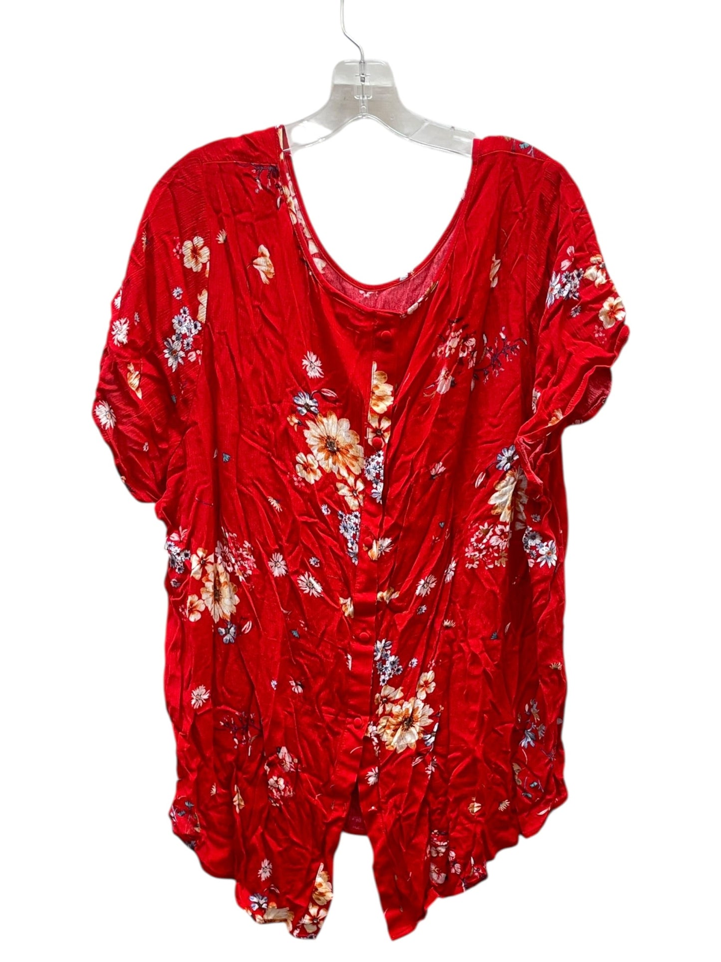 Top Ss Basic By Torrid In Floral Print, Size:3X