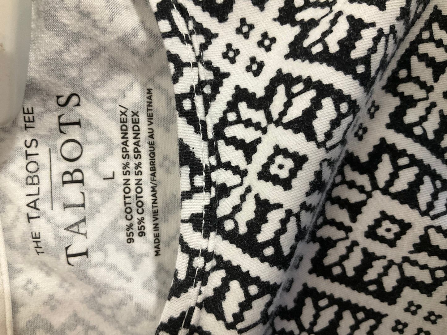 Top Long Sleeve By Talbots In Black & White