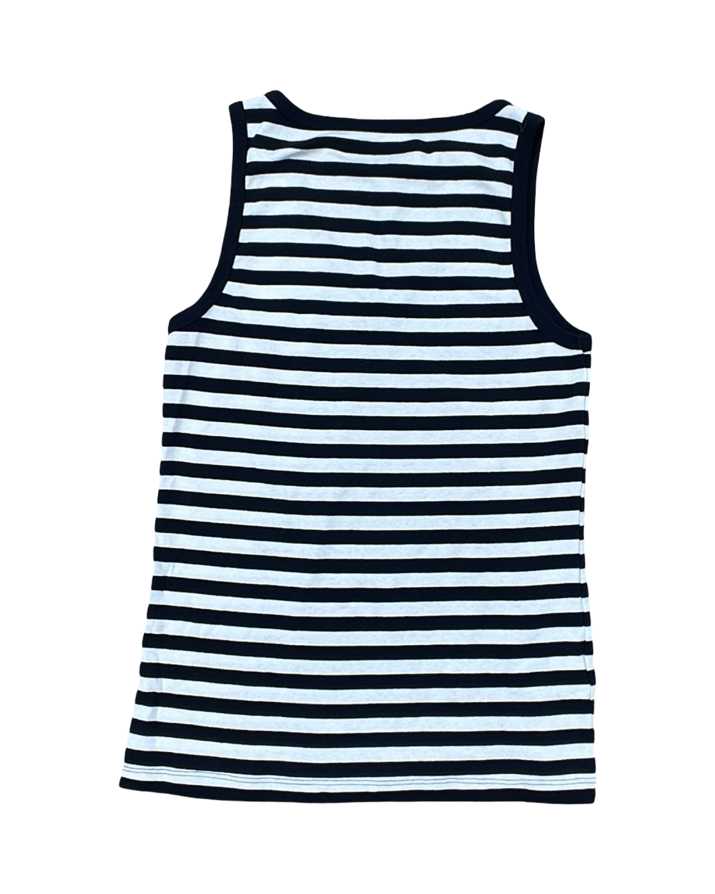 Top Sleeveless By Eddie Bauer In Blue & White, Size:M