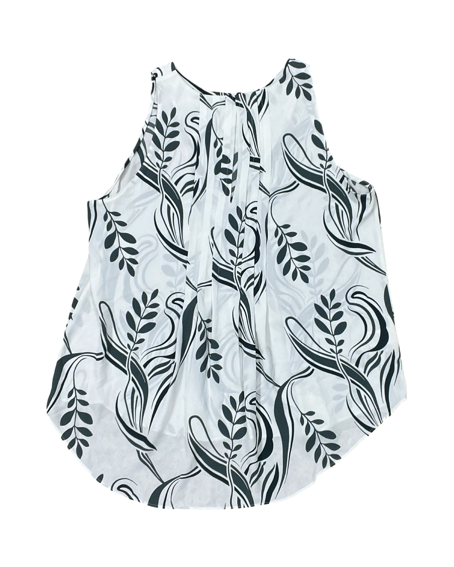 Top Sleeveless By Ann Taylor In Green & White, Size:M