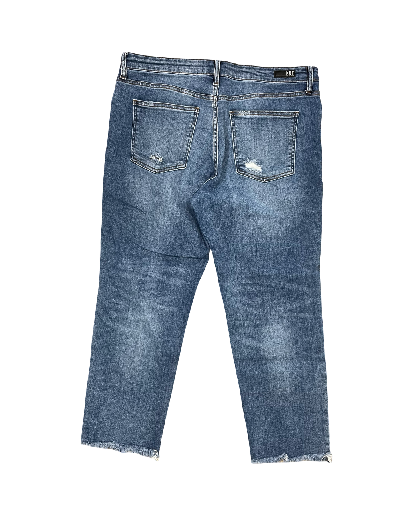 Jeans Straight By Kut In Blue Denim, Size:16