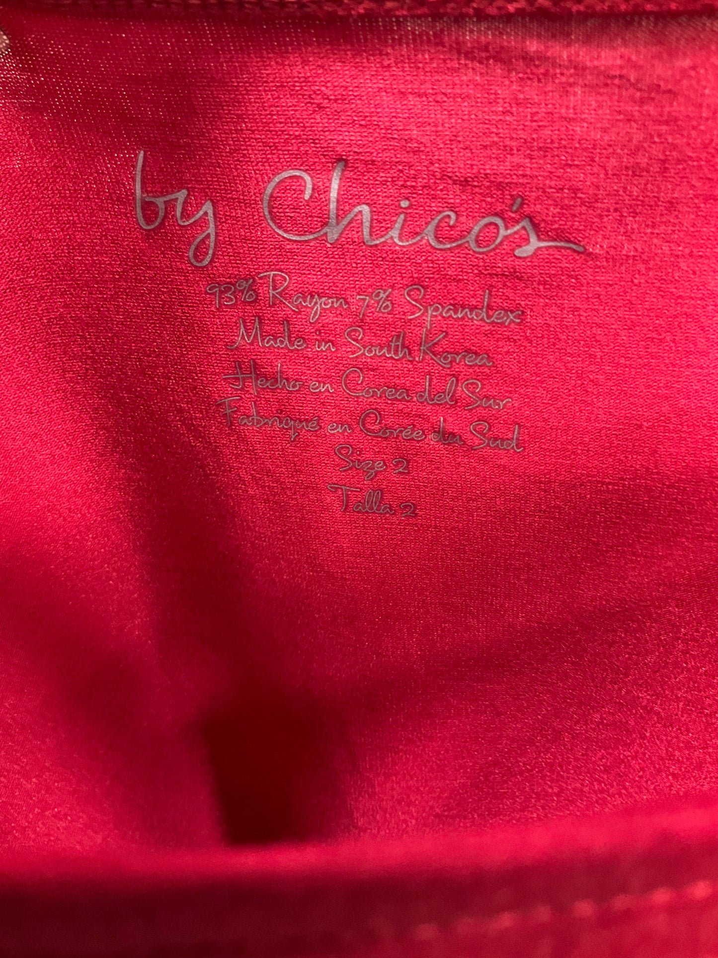 Top Long Sleeve Basic By Chicos In Red, Size: L