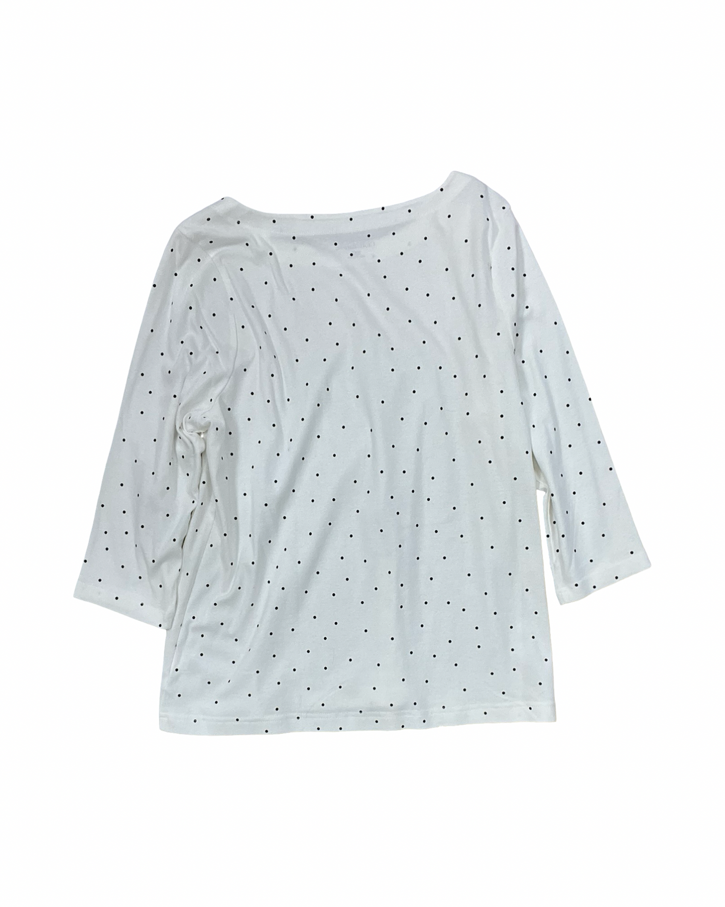 Top 3/4 Sleeve By Croft And Barrow In White, Size:1X