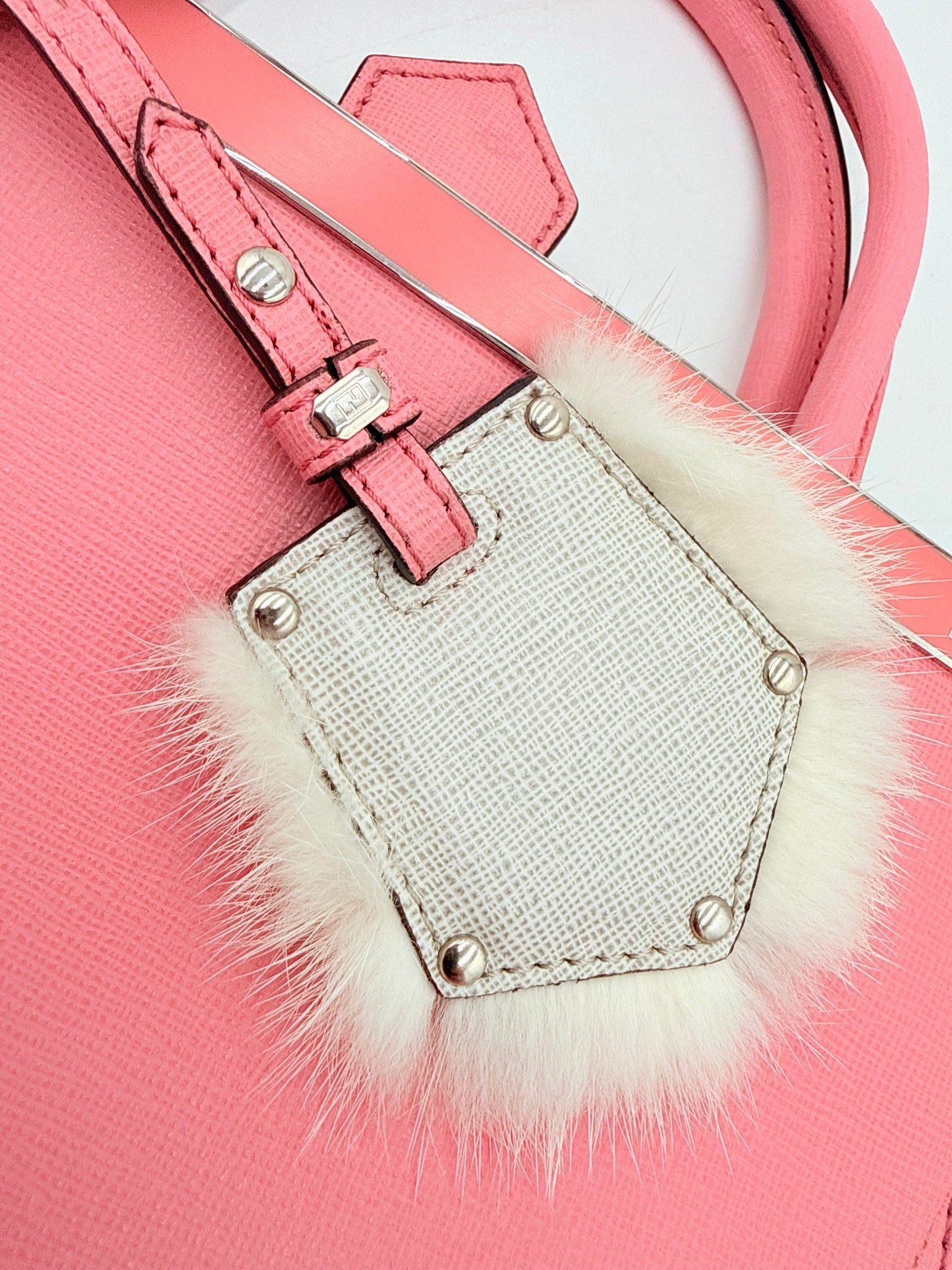 Handbag Luxury Designer By Fendi In Pink, Size:Medium