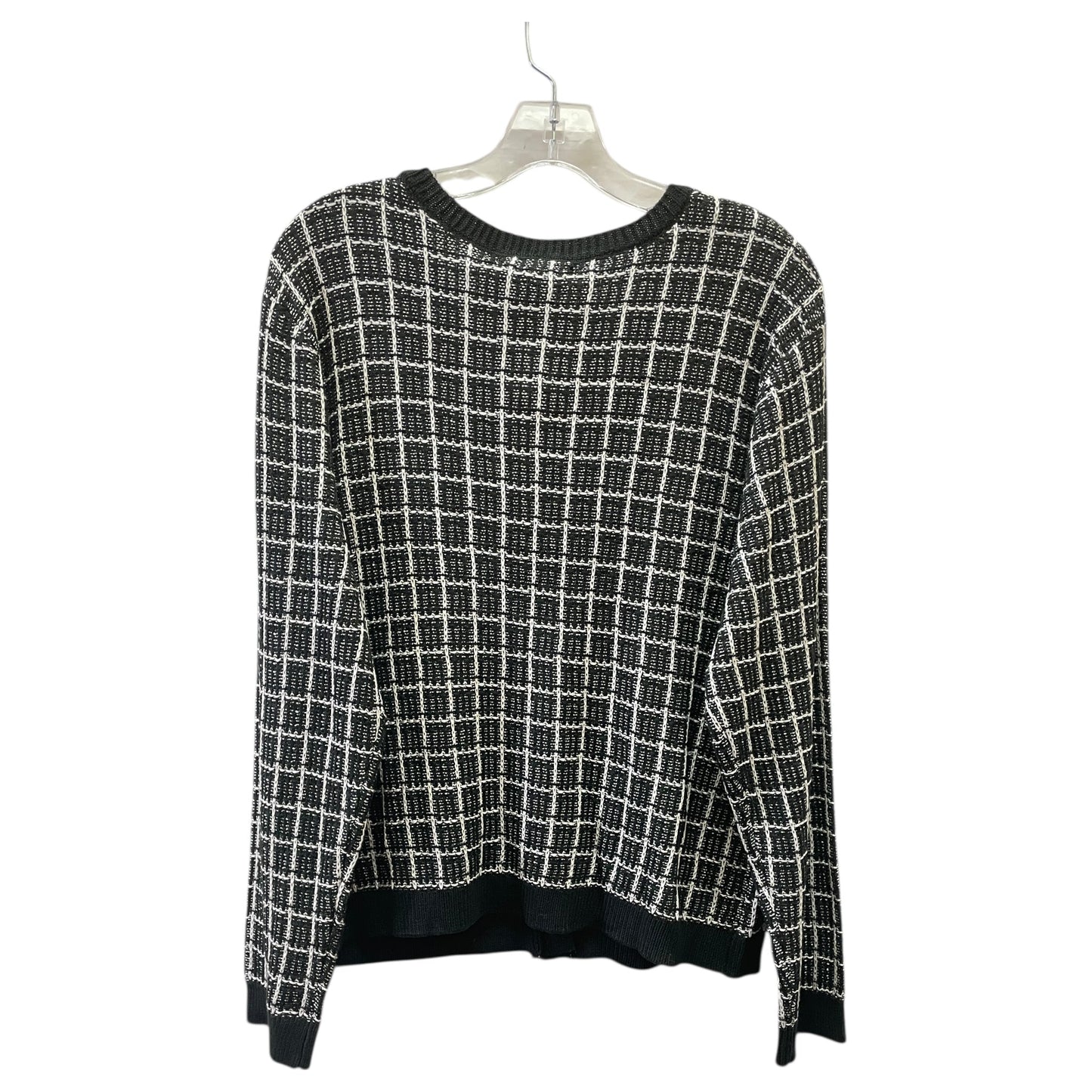 Sweater Cardigan By Joseph A. In Black & White, Size:L