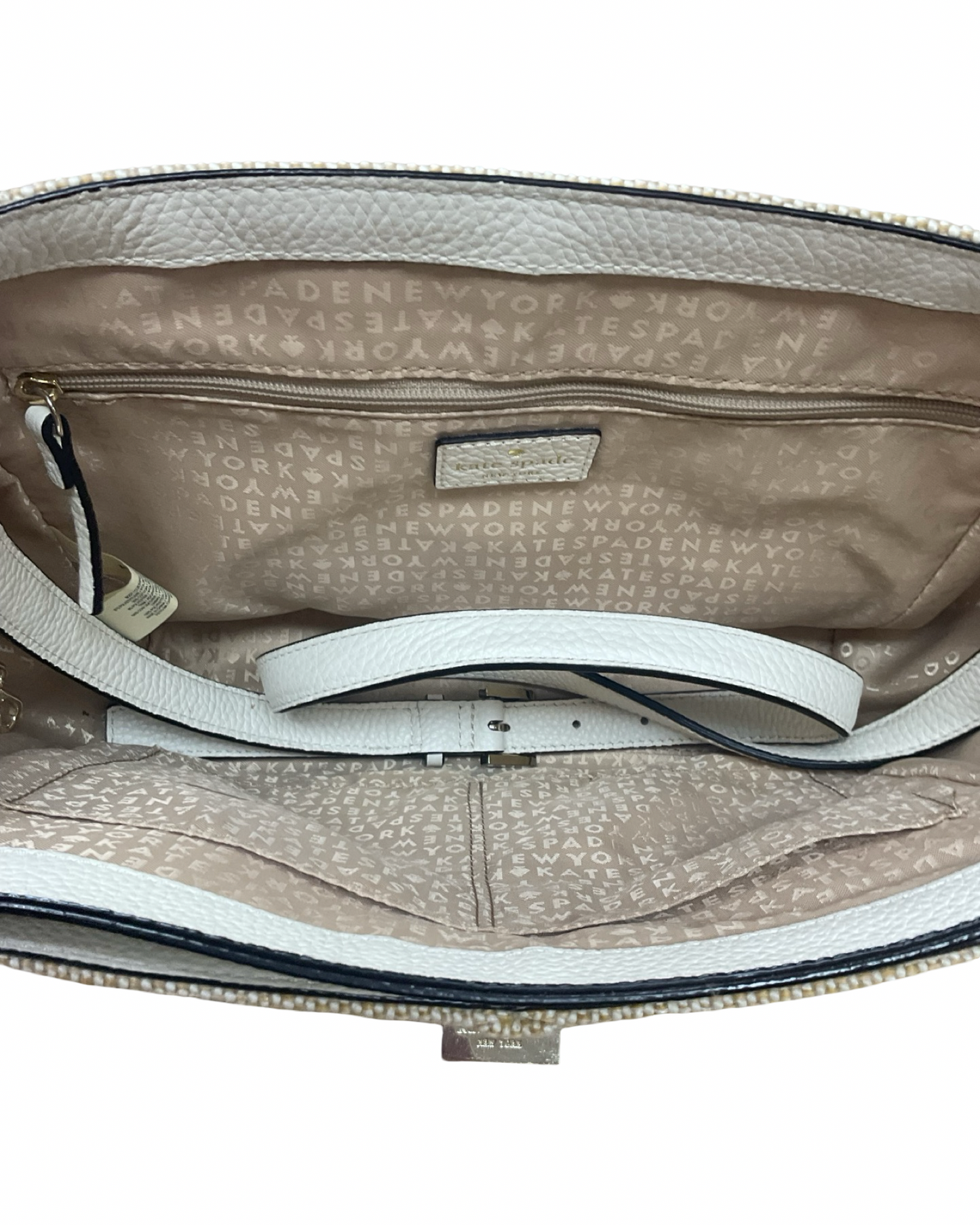 Crossbody Designer By Kate Spade In Cream & Tan, Size:Medium