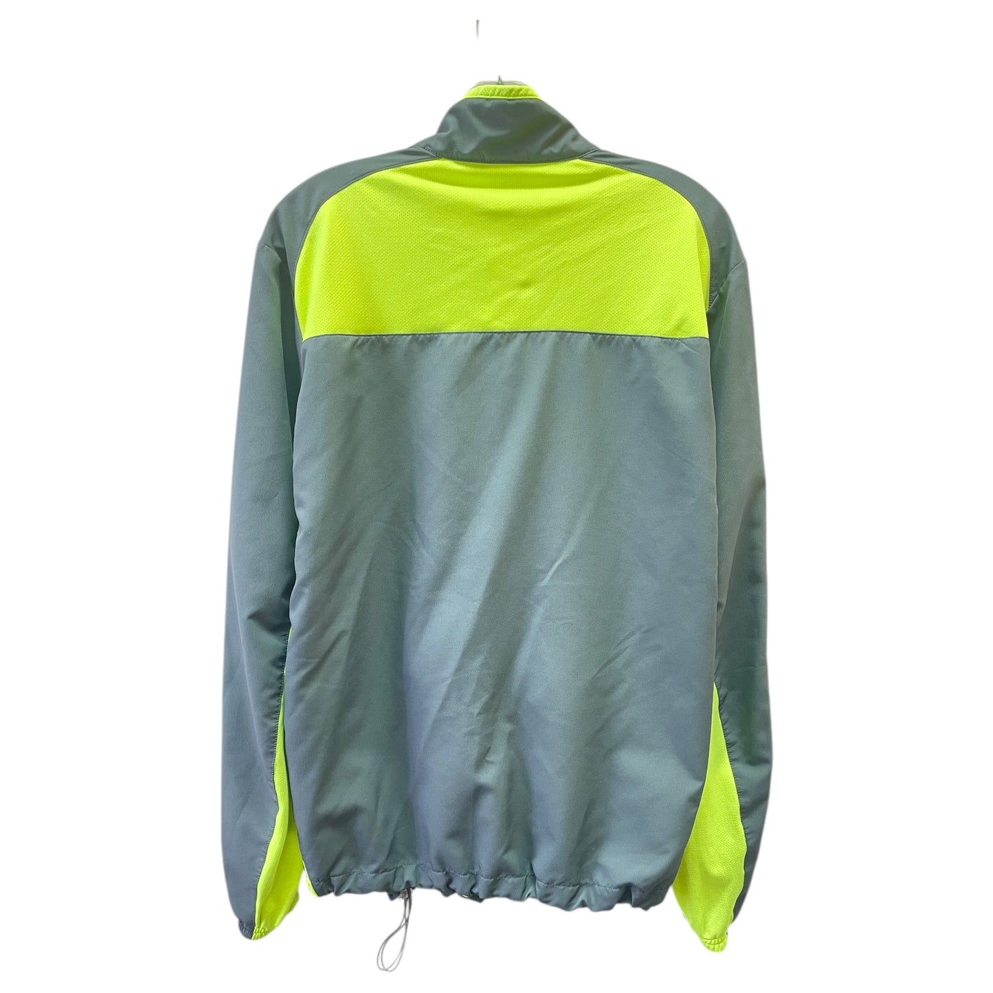 Athletic Jacket By Nike In Green & Grey, Size:L