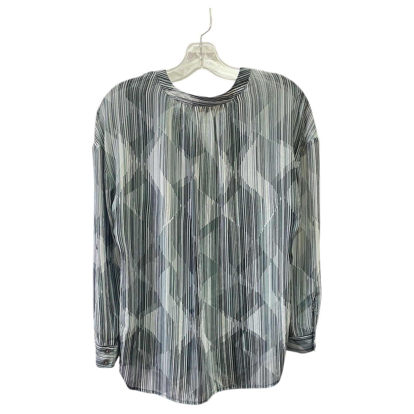 Blouse 3/4 Sleeve By Vince Camuto In Black & White, Size:Xs