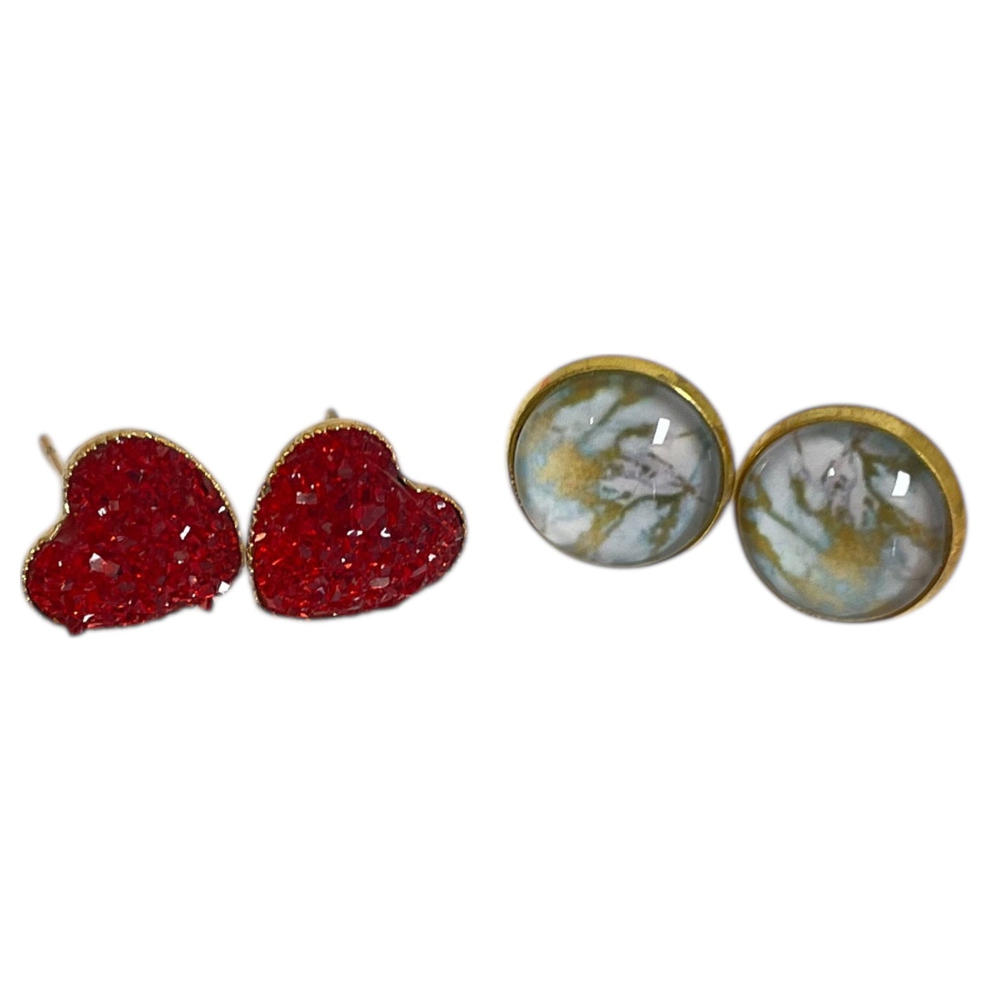 Earrings Stud By JOY MAE In Red