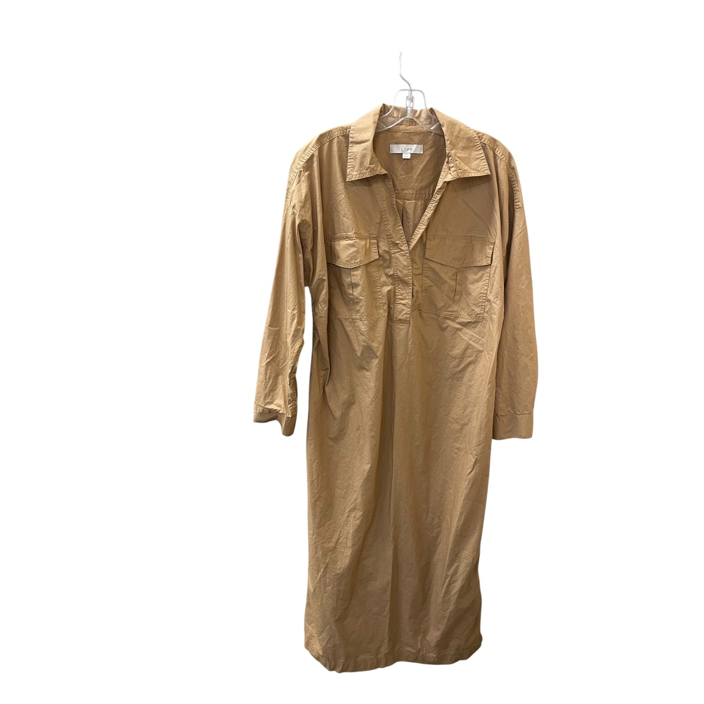Dress Casual Midi By Loft In Tan, Size:L