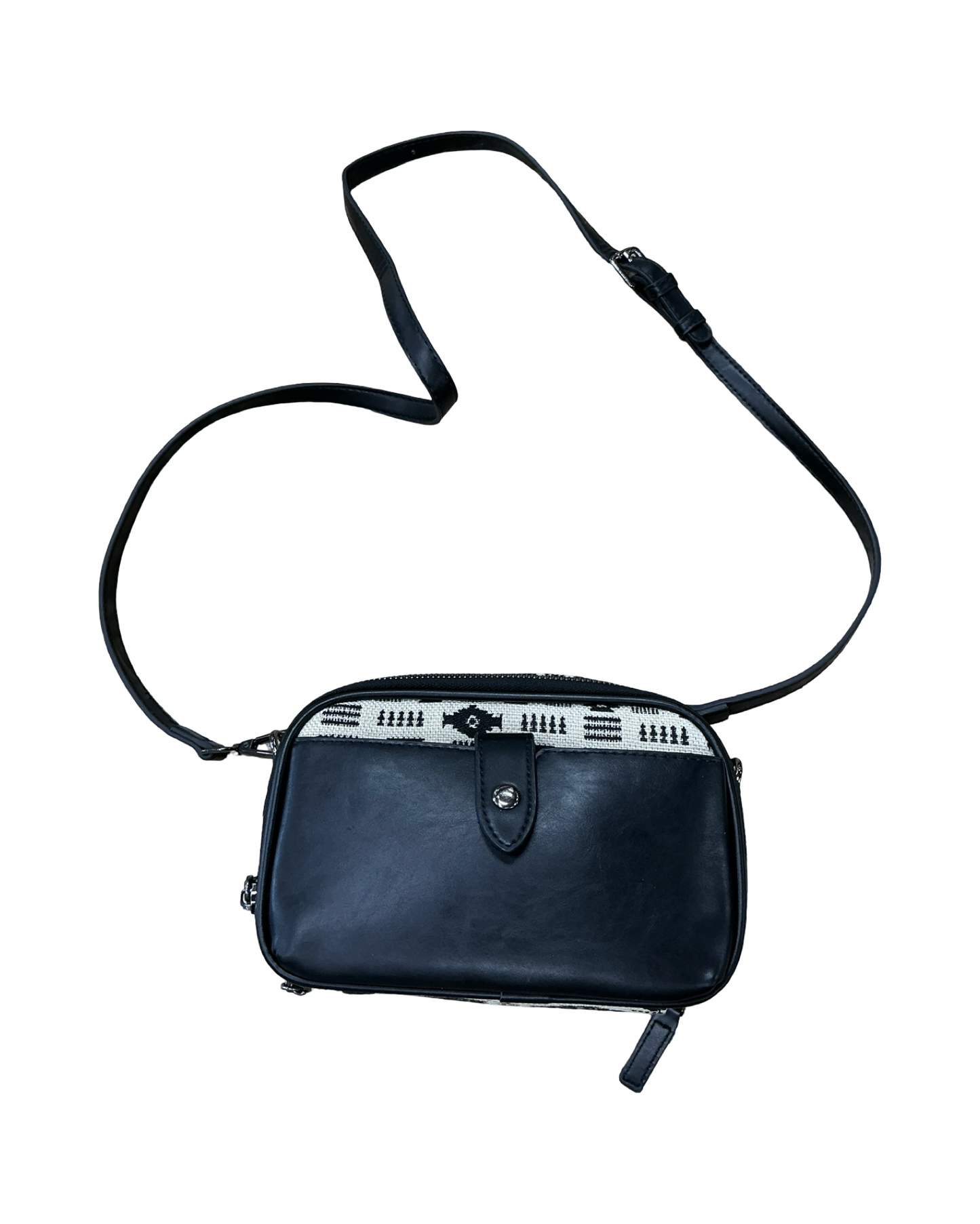 Crossbody By Clothes Mentor In Black & Cream, Size:Small