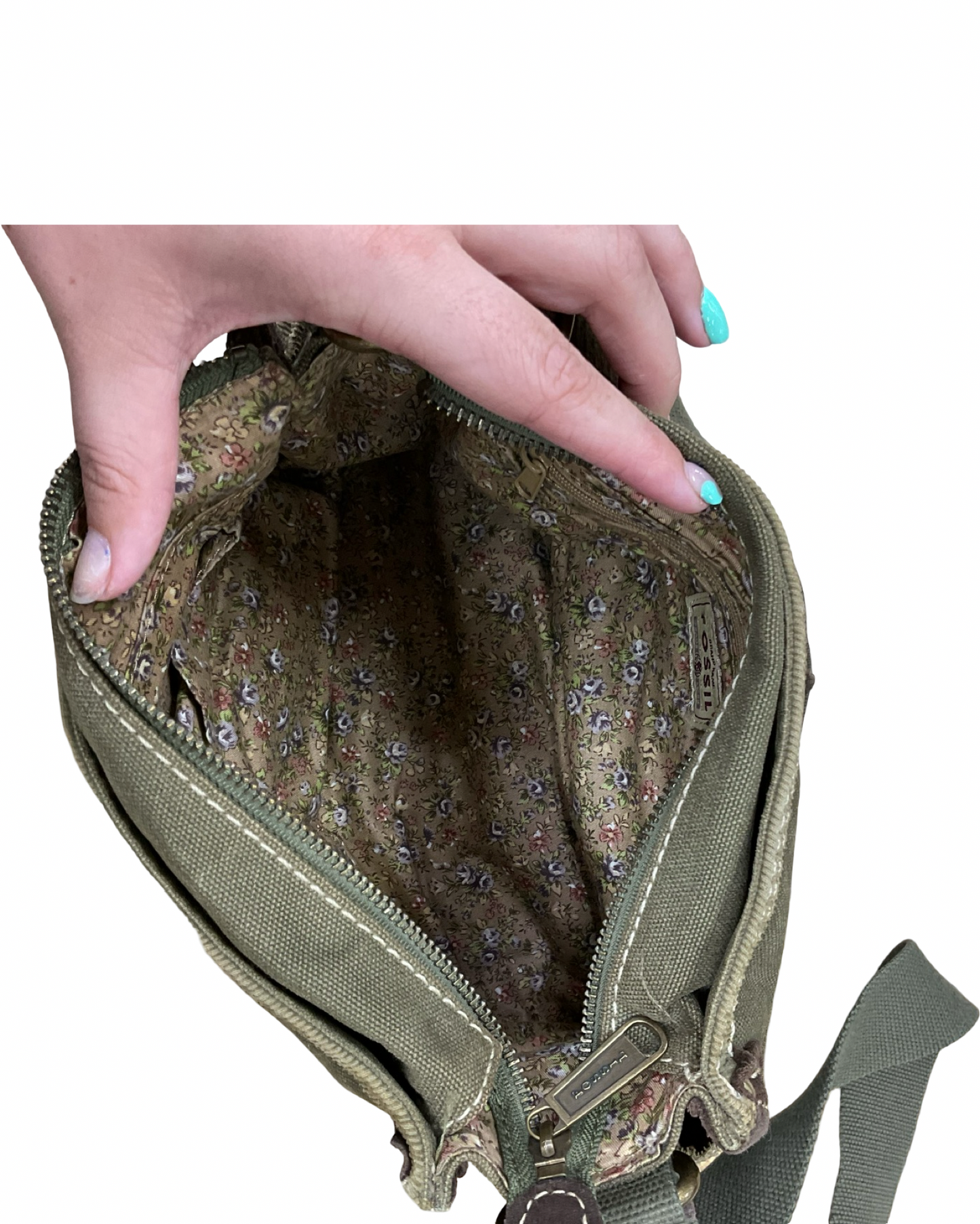 Handbag By Fossil In Green, Size:Medium