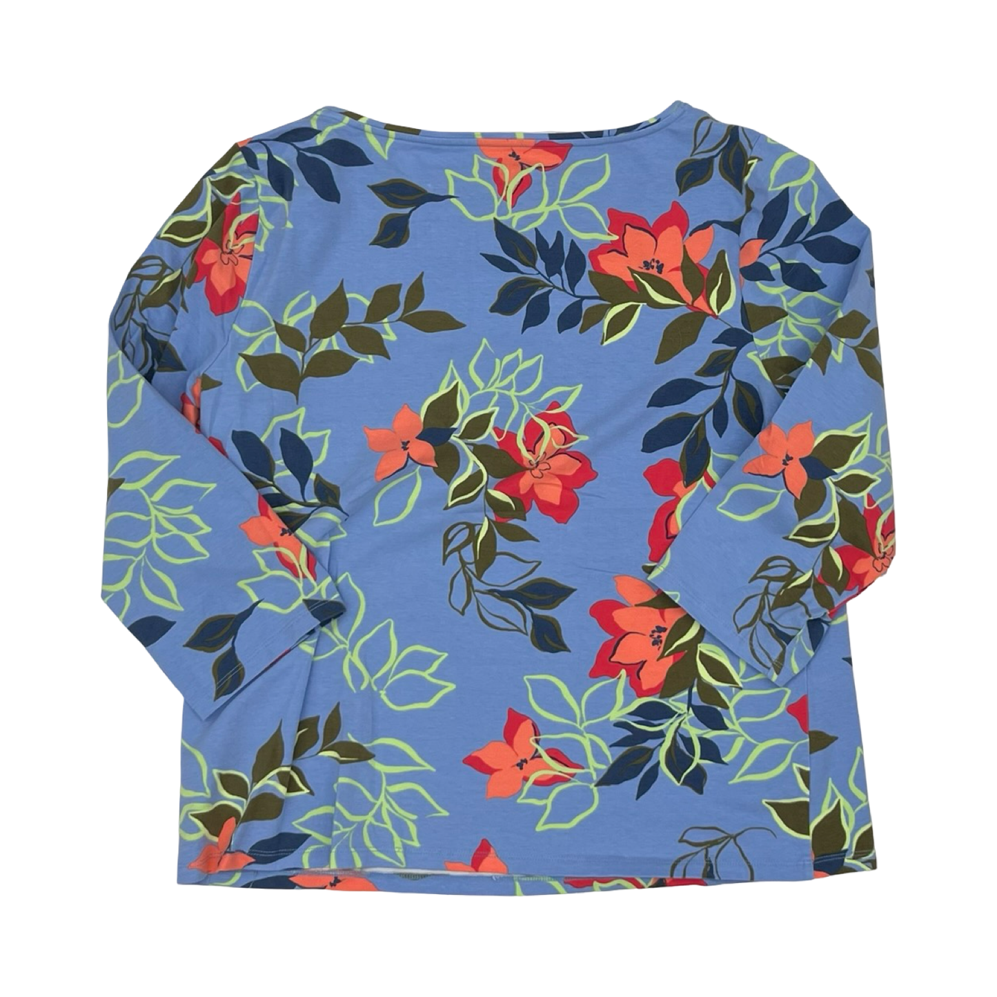 Top 3/4 Sleeve By Talbots In Floral Print, Size:Xl