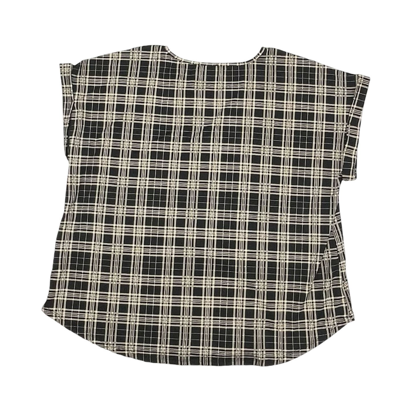 Blouse Ss By Auw In Black & Tan, Size:3X