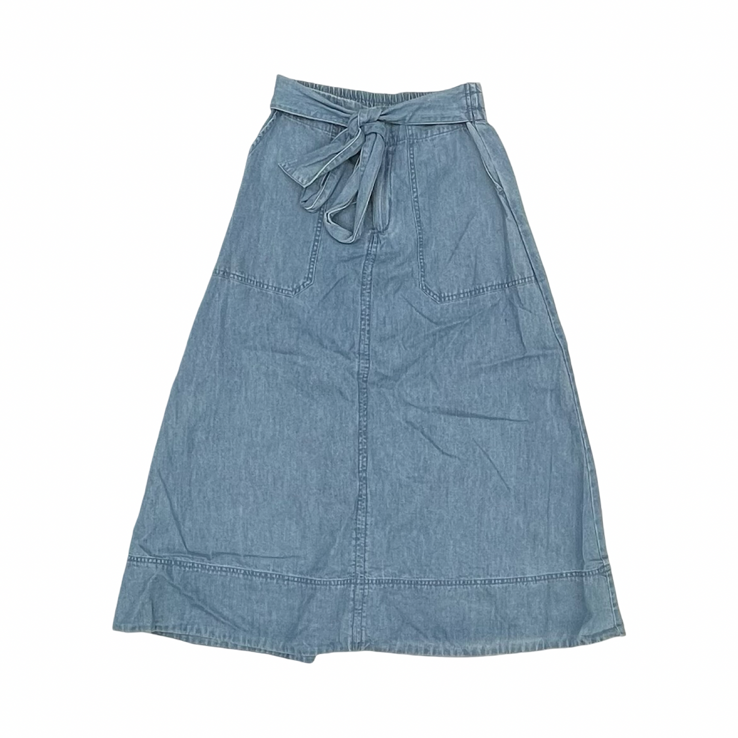Skirt Midi By Universal Thread In Blue Denim, Size:2