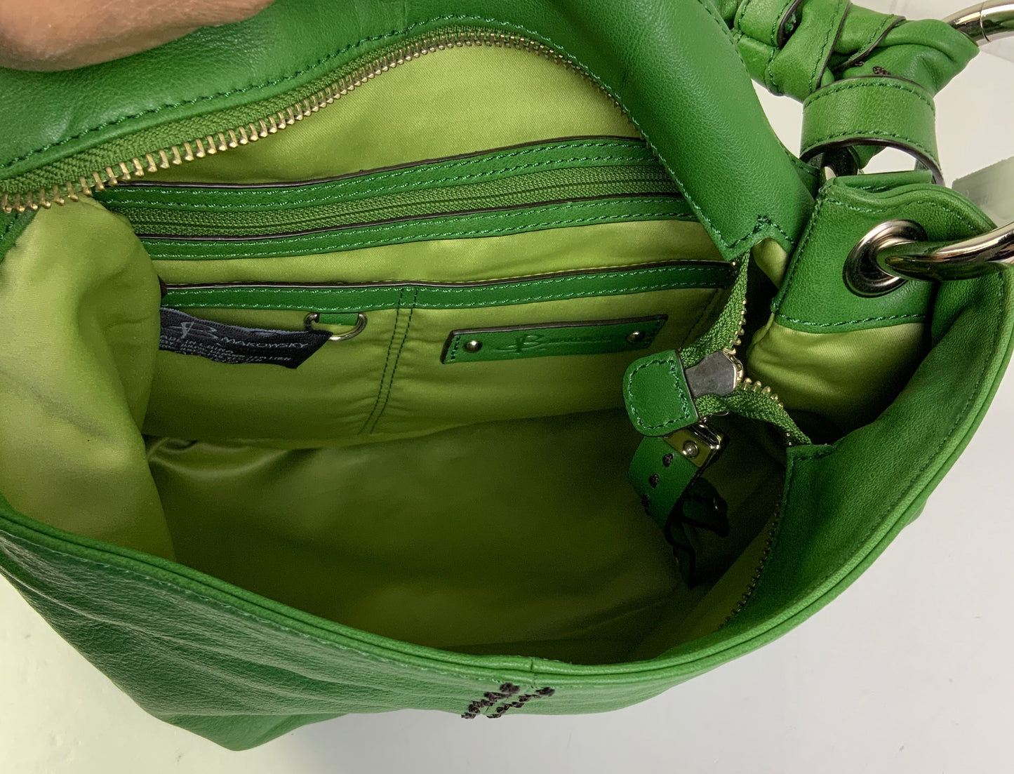 Handbag Leather By B. Makowsky, Size: Medium