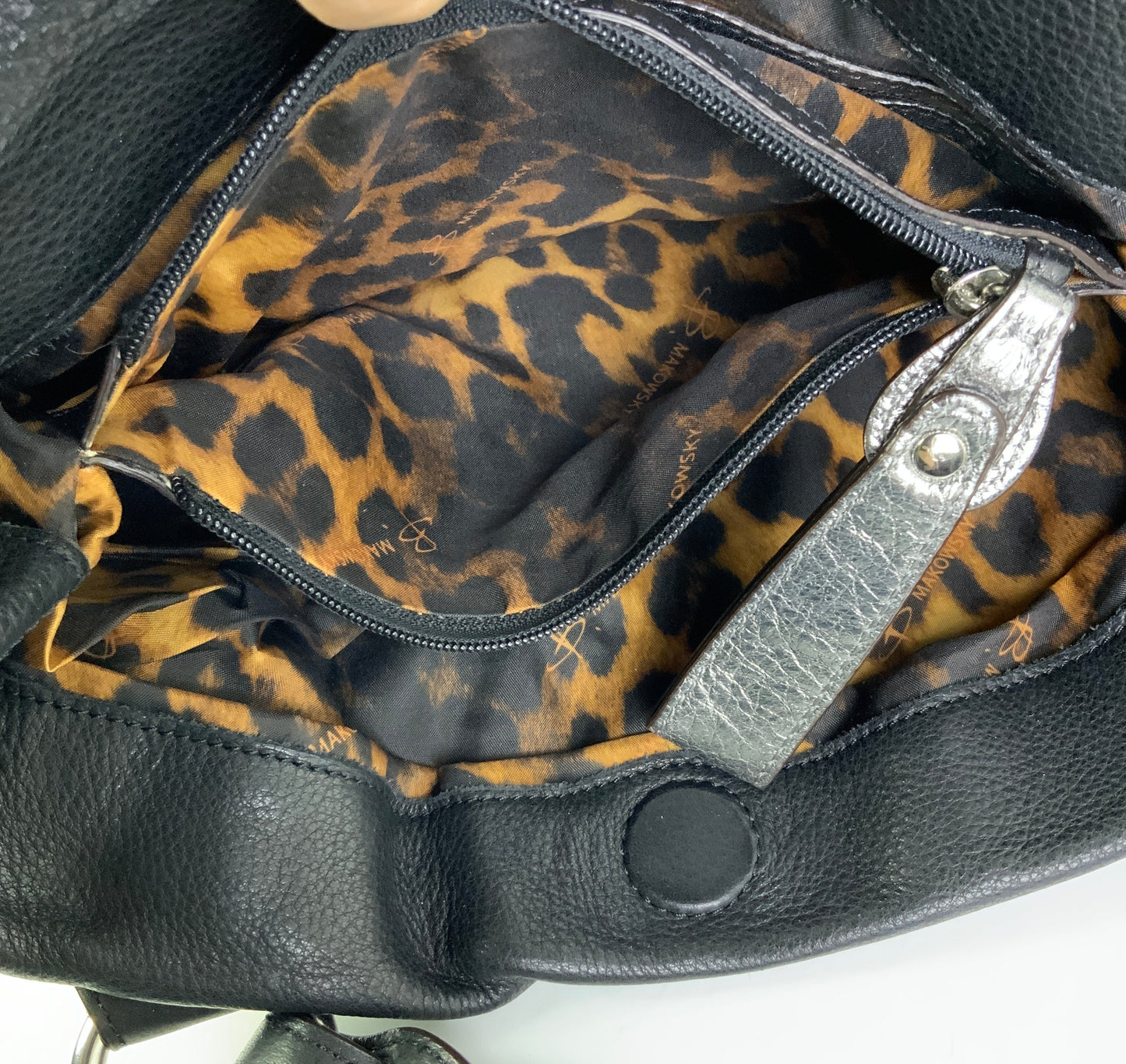 Handbag Leather By B. Makowsky, Size: Medium