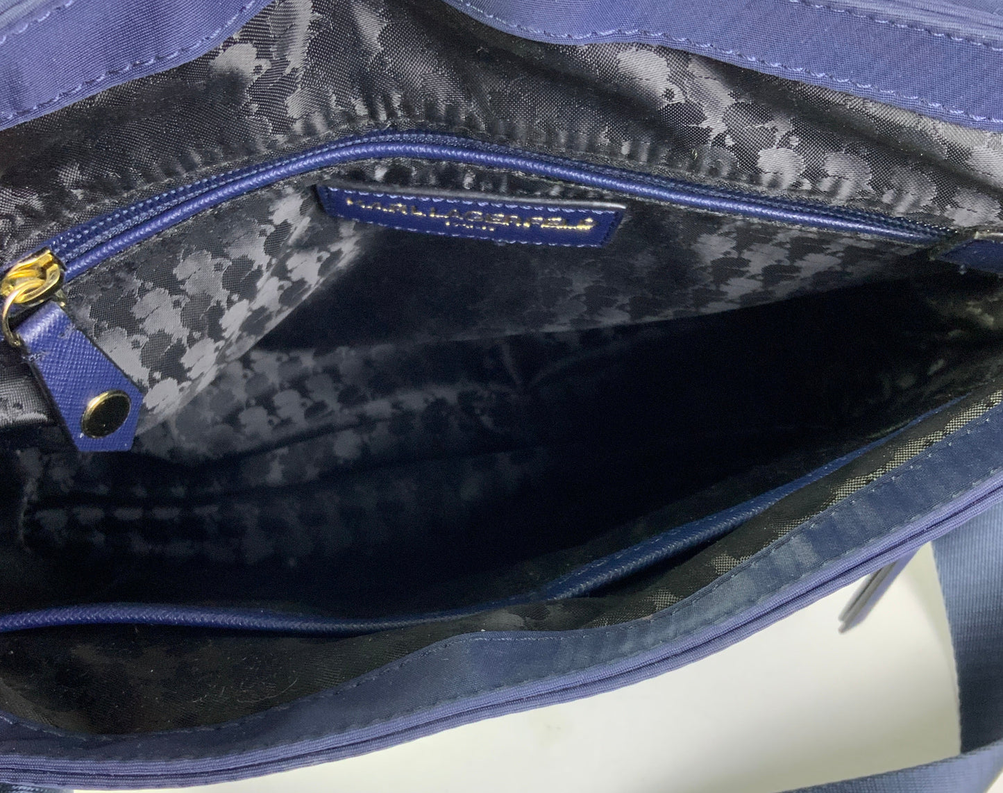 Crossbody Designer By Karl Lagerfeld In Blue, Size:Medium