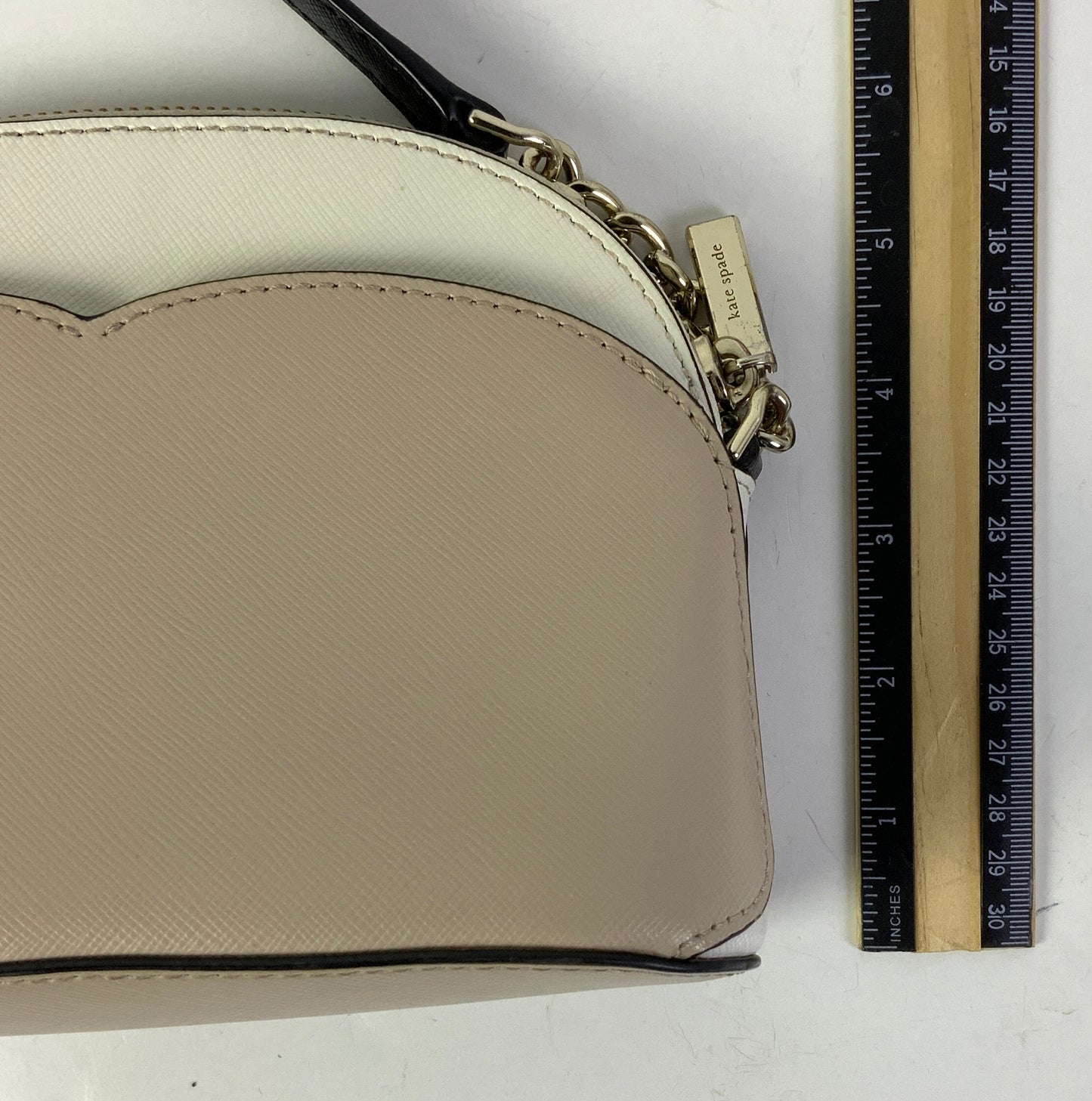 Crossbody Designer By Kate Spade In Tan & White, Size:Small
