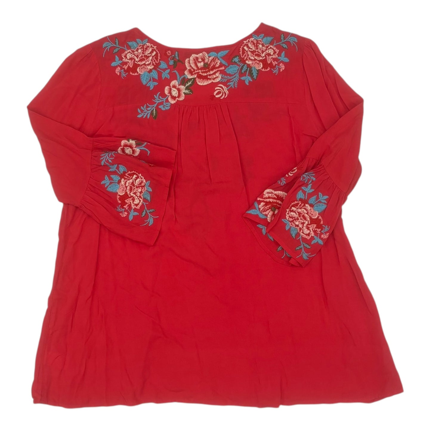 BLOUSE 3/4 SLEEVE by ANDREE BY UNIT In RED, Size: S