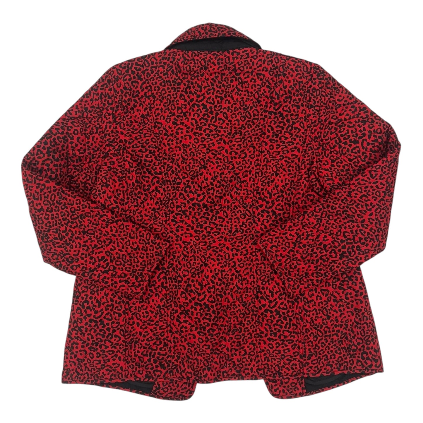 Jacket Puffer & Quilted By Chicos In Black & Red, Size:M