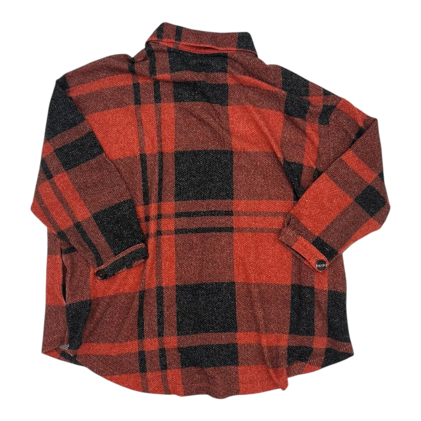 Cardigan By Zenana In Black & Red, Size:Xl