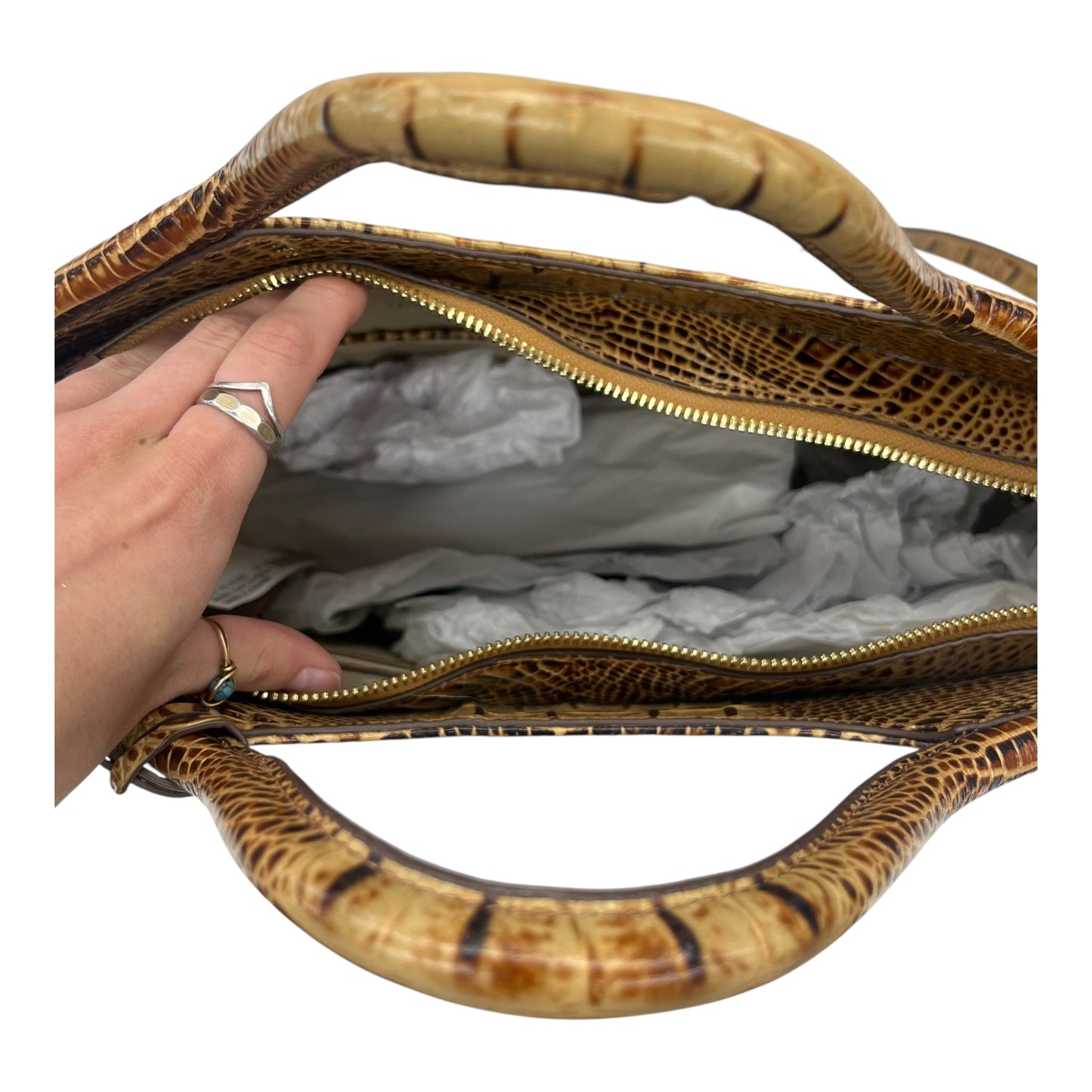 Handbag Designer By Brahmin In Tan, Size:Medium