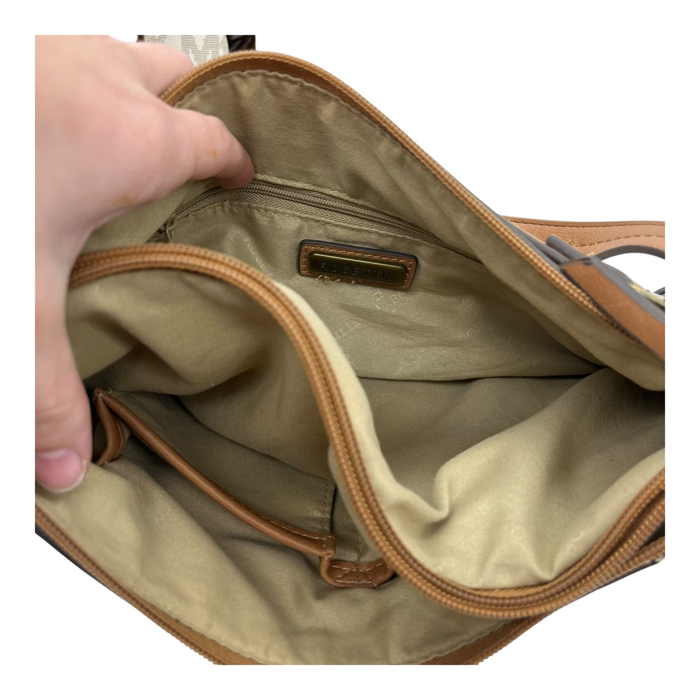 Handbag By Rosetti In Brown & Cream, Size:Medium