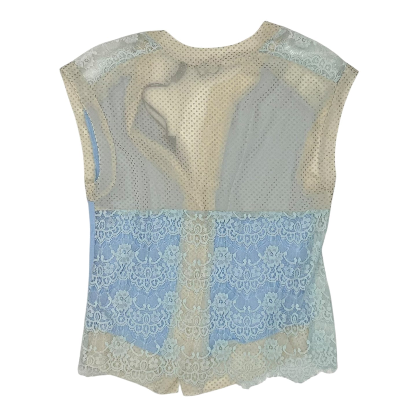 Blouse Ss By Bke In Blue & Cream, Size:M
