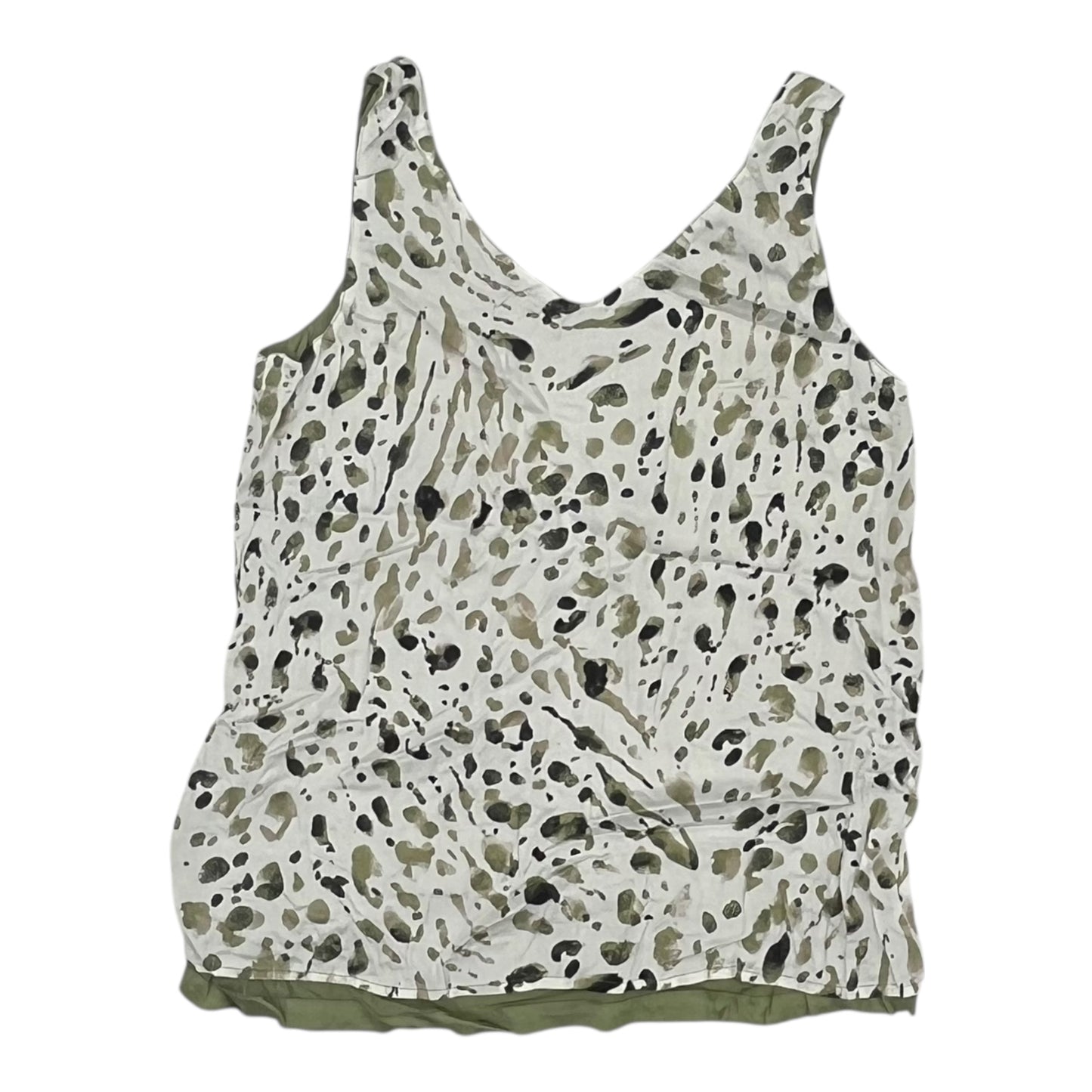 Blouse Sleeveless By Tribal In Green & White, Size:S