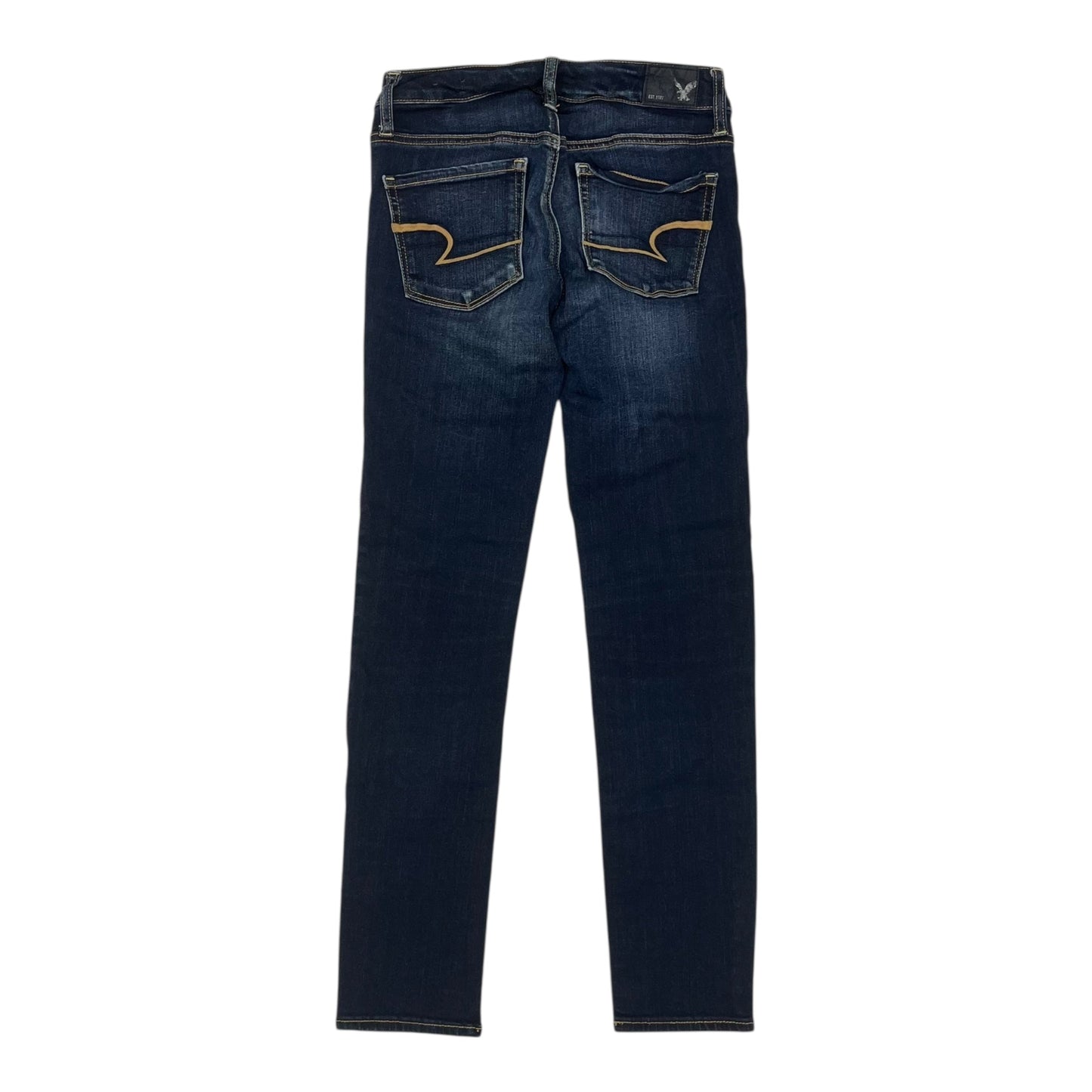 Jeans Skinny By American Eagle In Blue Denim, Size:0