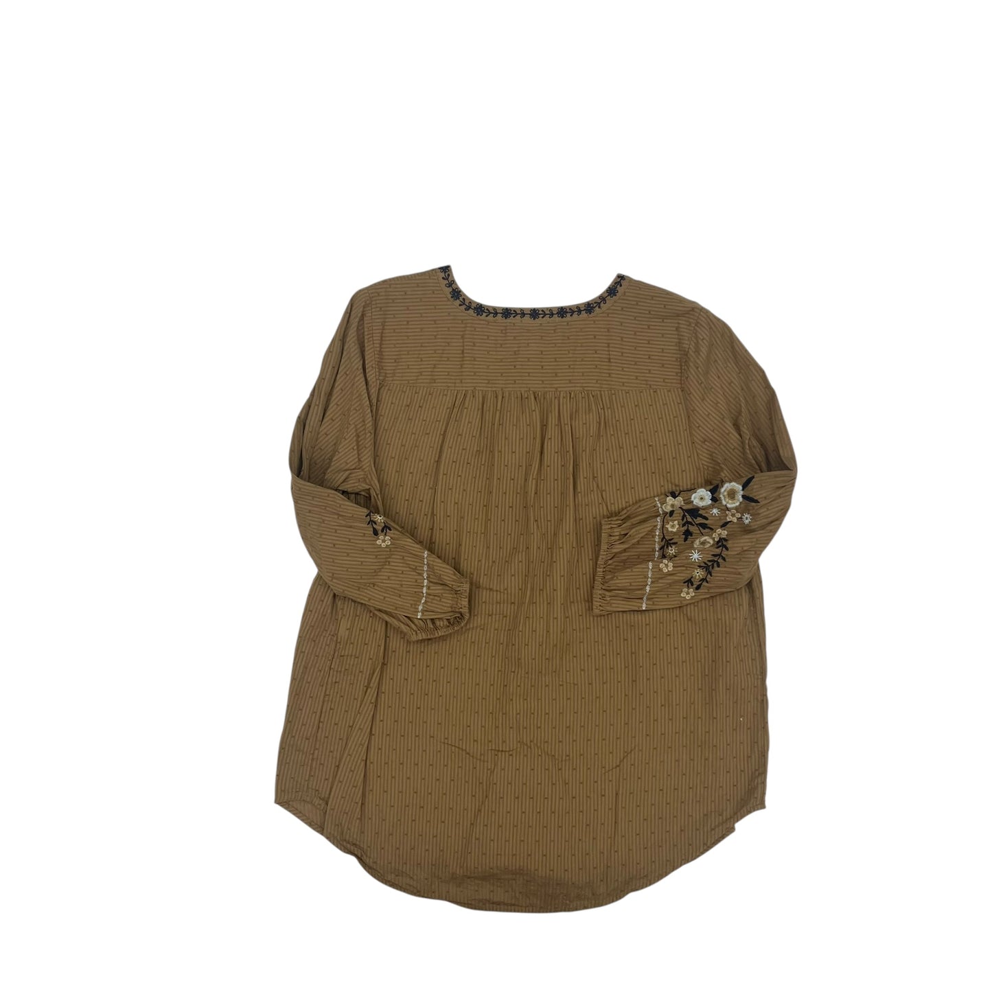 Top 3/4 Sleeve By J. Jill In Brown, Size:M